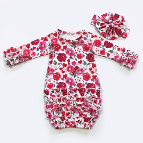 (NB to 3 mos) Infant Gown by Clover Cottage