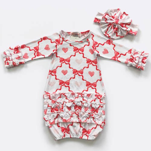 (NB to 3 mos) Infant Gown by Clover Cottage