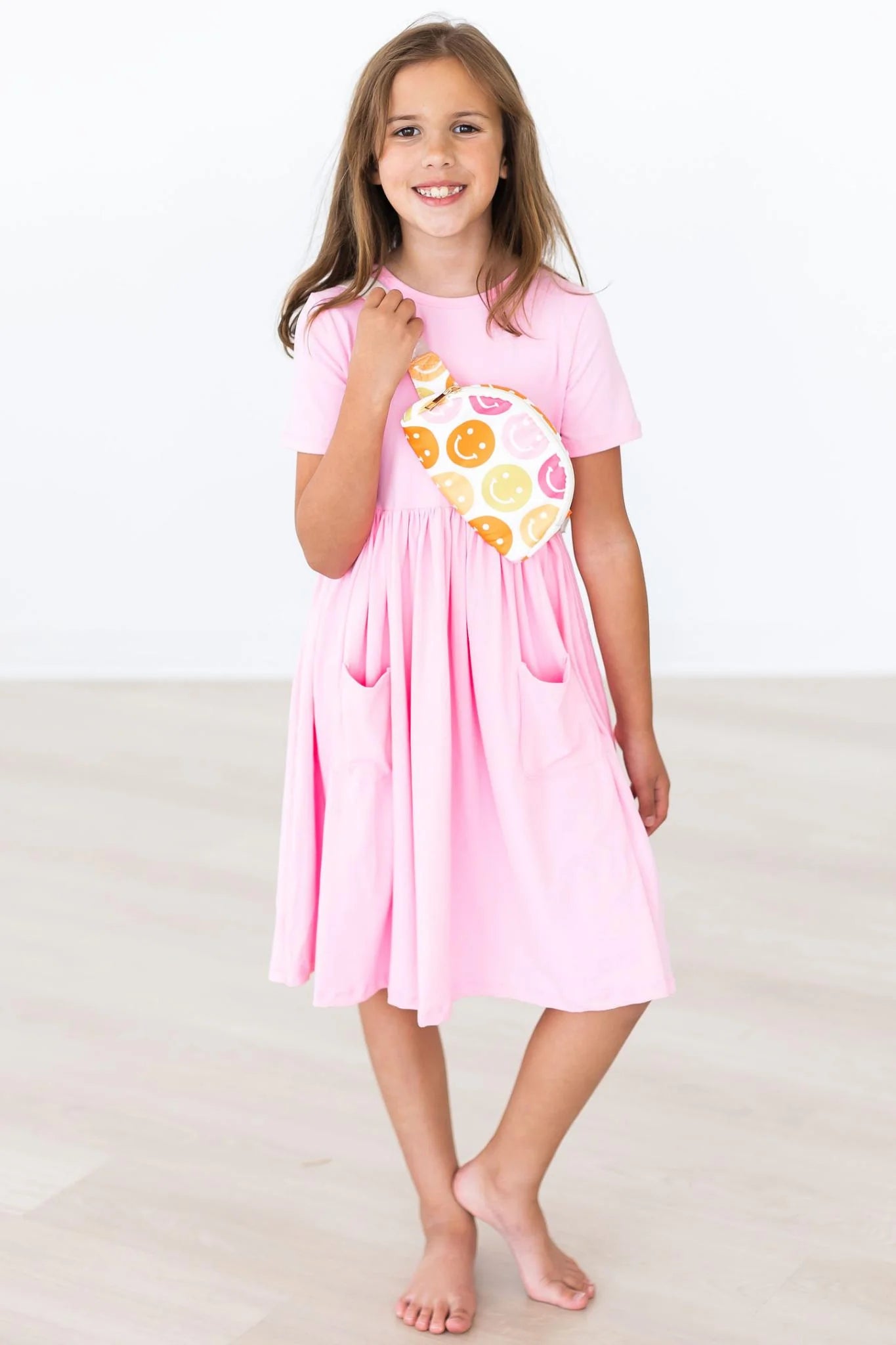 Bubblegum Pink Pocket Twirl Dress by Mila & Rose