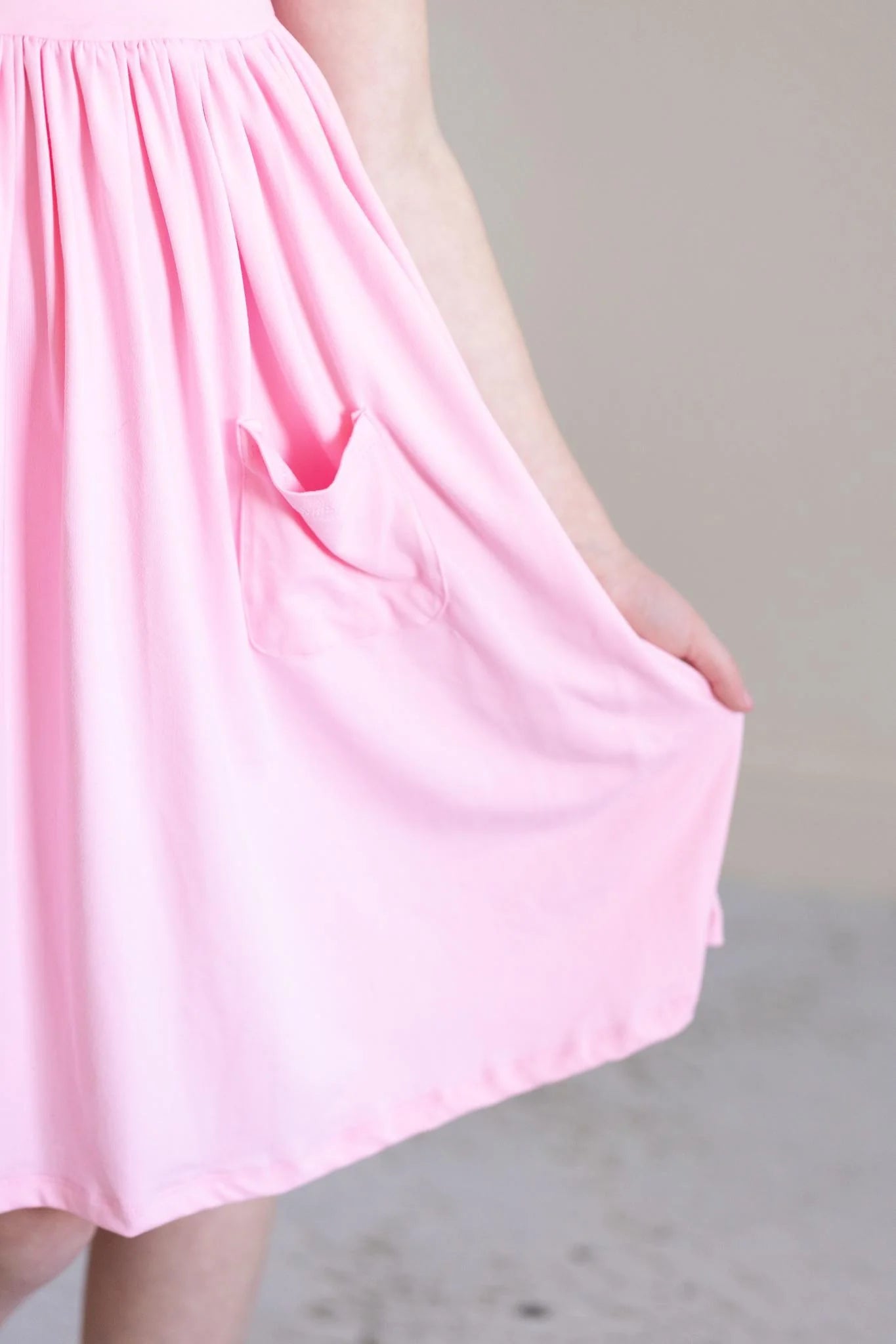 Bubblegum Pink Pocket Twirl Dress by Mila & Rose