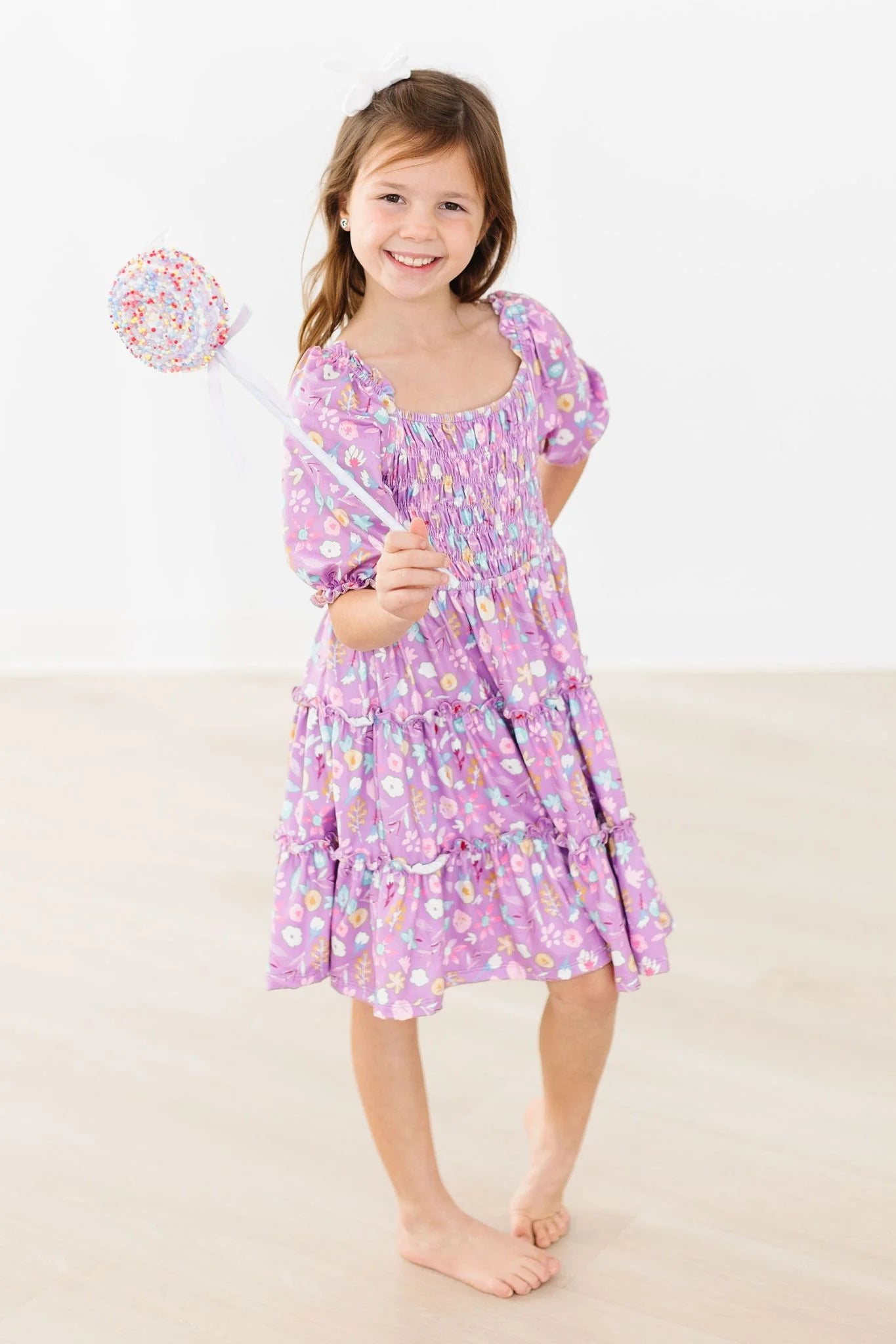 Playful Posy Smocked Ruffle Dress by Mila & Rose