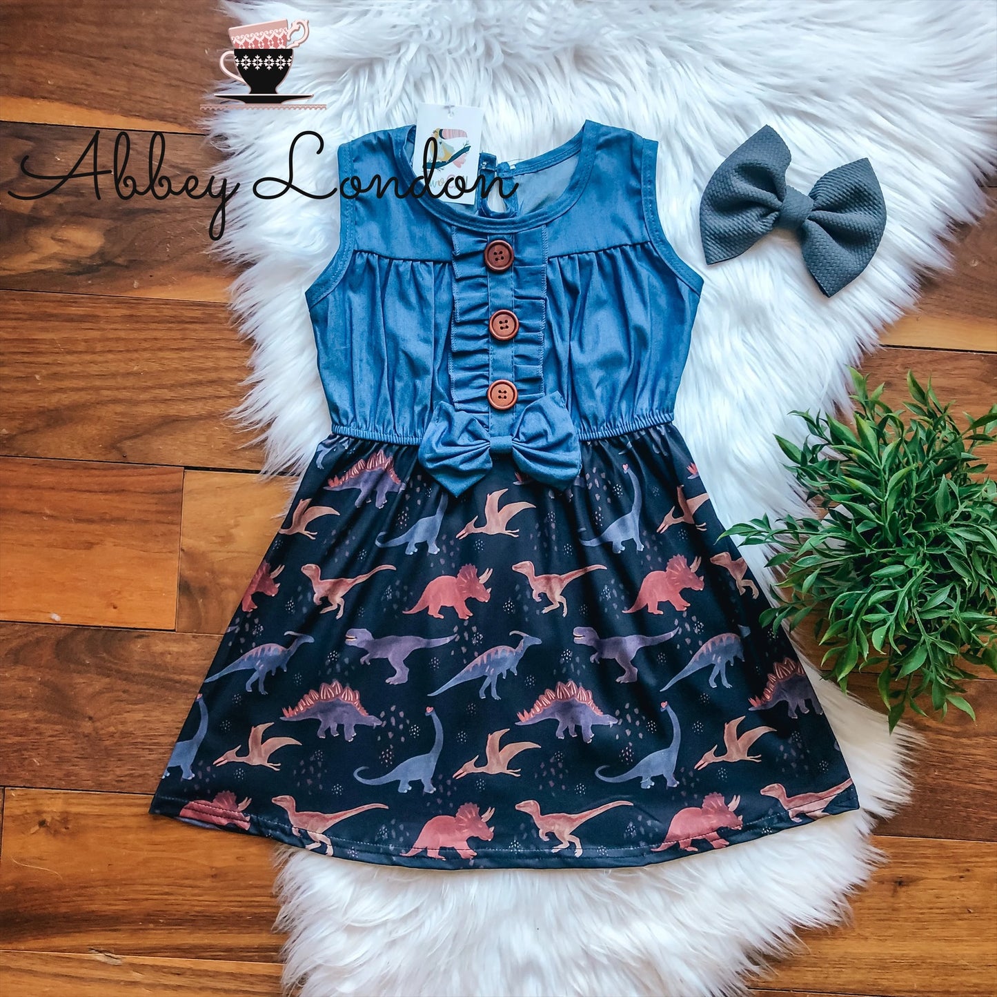 Denim Dinos Dress by TwoCan