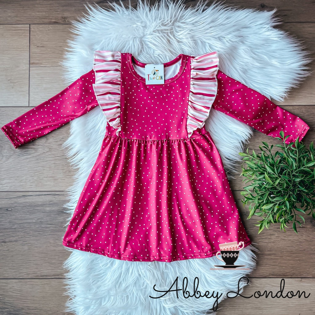 Maroon Stripes Dress by TwoCan