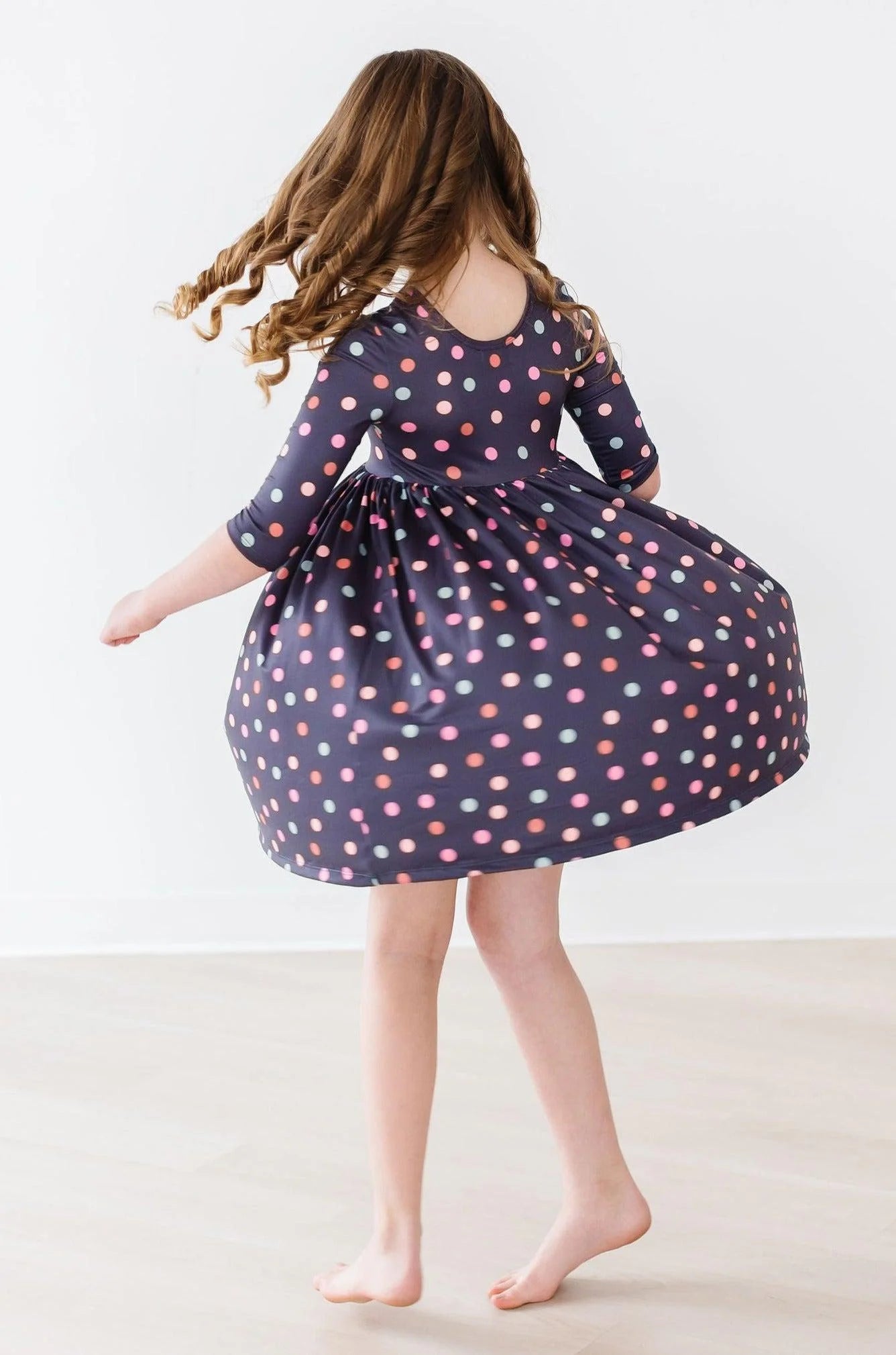 City Girl 3/4 Sleeve Twirl Dress by Mila & Rose
