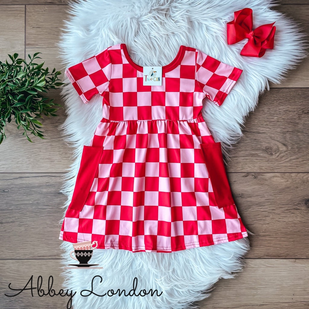Red Checkered Dress by TwoCan