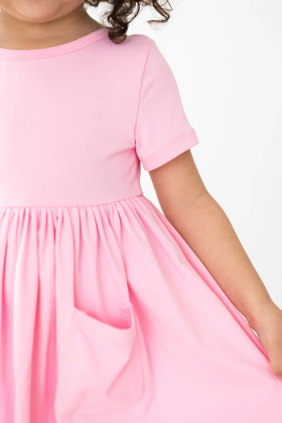 Bubblegum Pink Pocket Twirl Dress by Mila & Rose