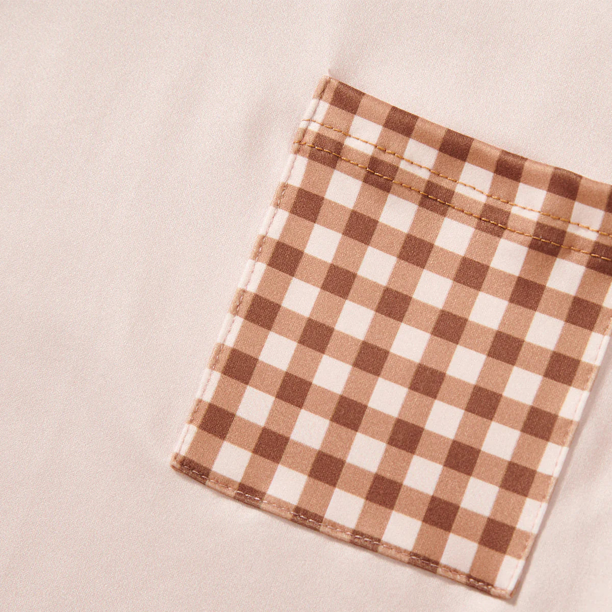 Brown Gingham Hoodie by Pete + Lucy