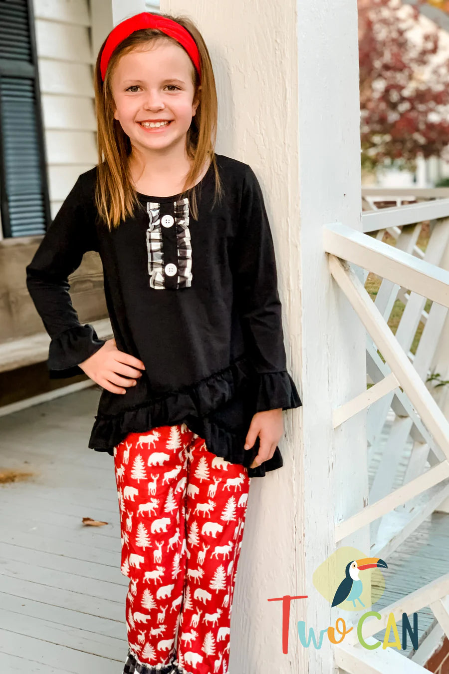Winter Woodland Triple Ruffle Pant Set by TwoCan