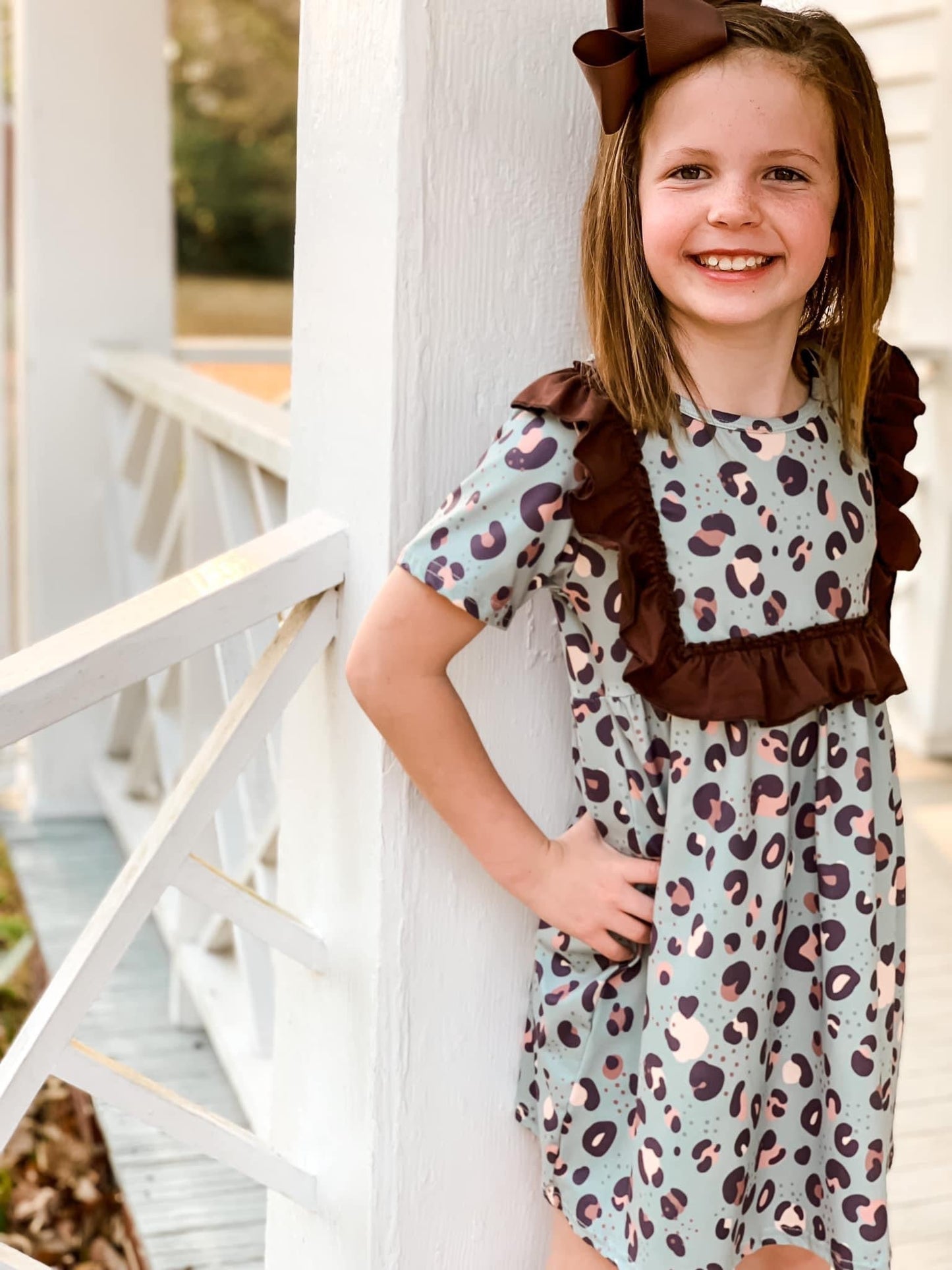 Teal Leopard Dress by Wellie Kate