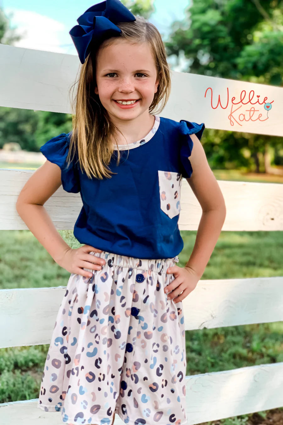 Khaki Leopard Skirt Set by Wellie Kate