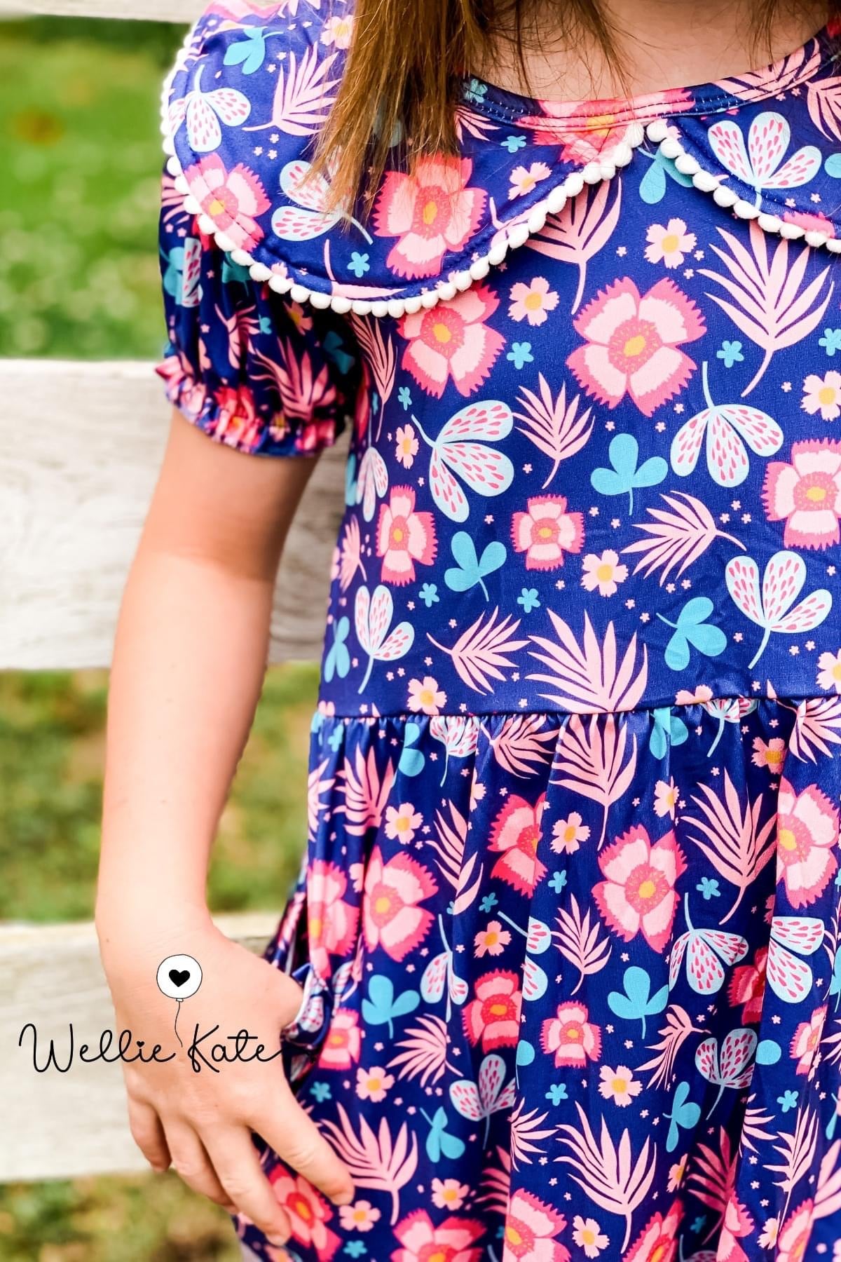 Pink Floral Dress by Wellie Kate