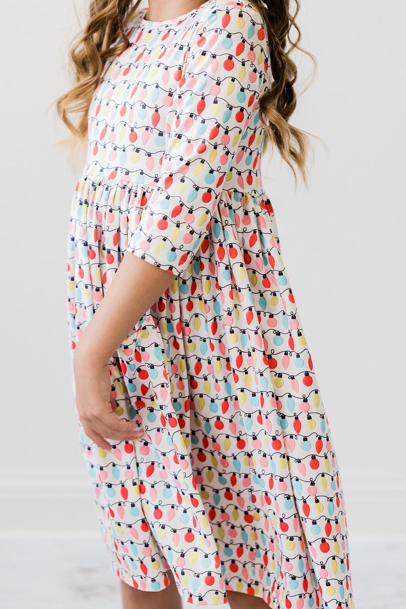 Merry & Bright 3/4 Sleeve Pocket Twirl Dress by Mila & Rose