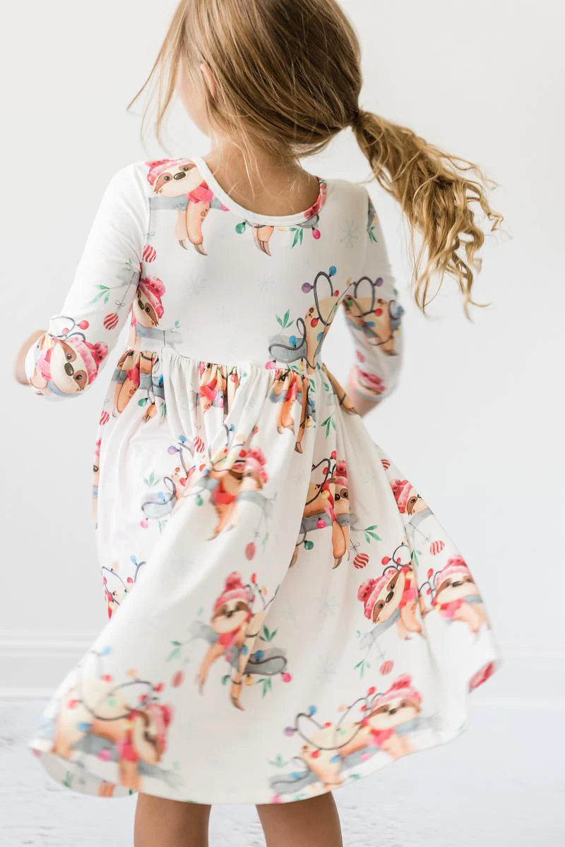 Up to Snow Good 3/4 Sleeve Pocket Twirl Dress by Mila & Rose