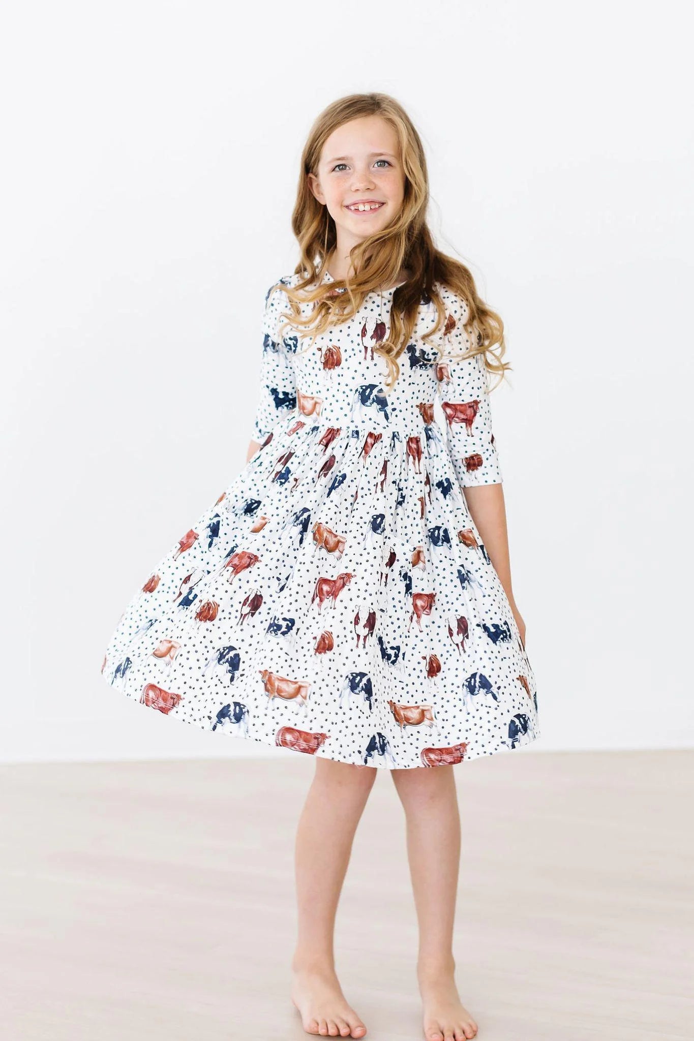 Moo Meadows Pocket Twirl Dress by Mila & Rose