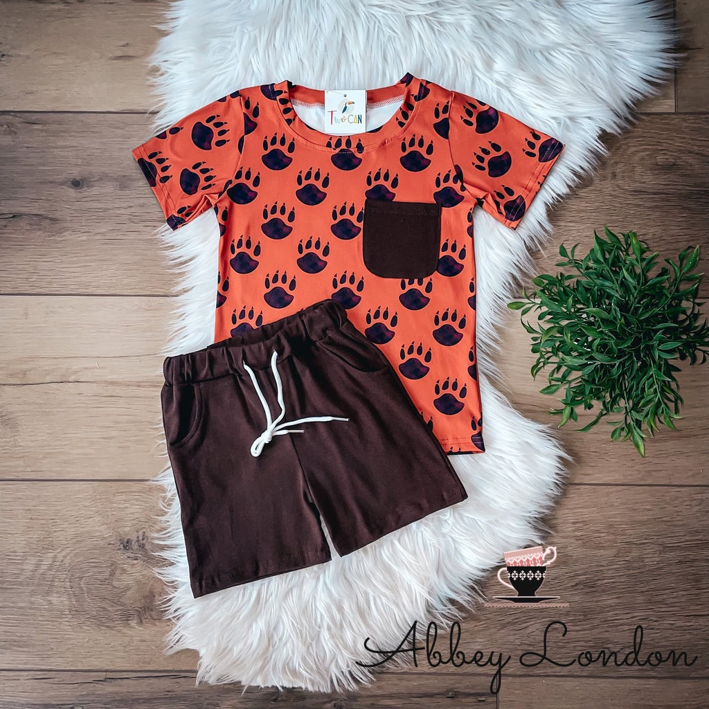 Paw Print Shorts Set by TwoCan