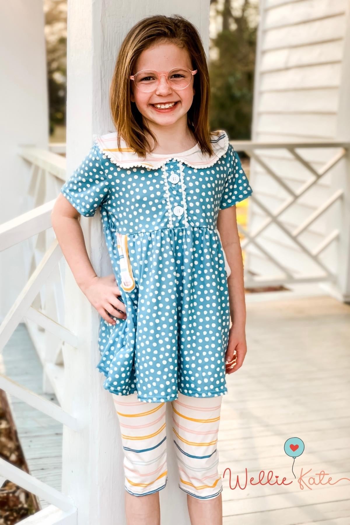 Stripes & Polka Dots Capri Set by Wellie Kate
