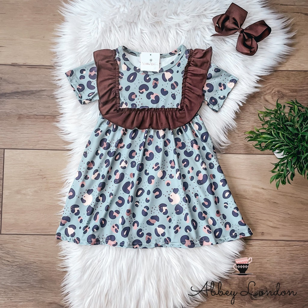 Teal Leopard Dress by Wellie Kate