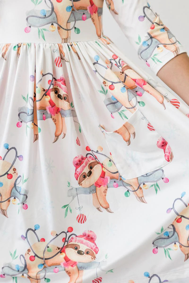 Up to Snow Good 3/4 Sleeve Pocket Twirl Dress by Mila & Rose