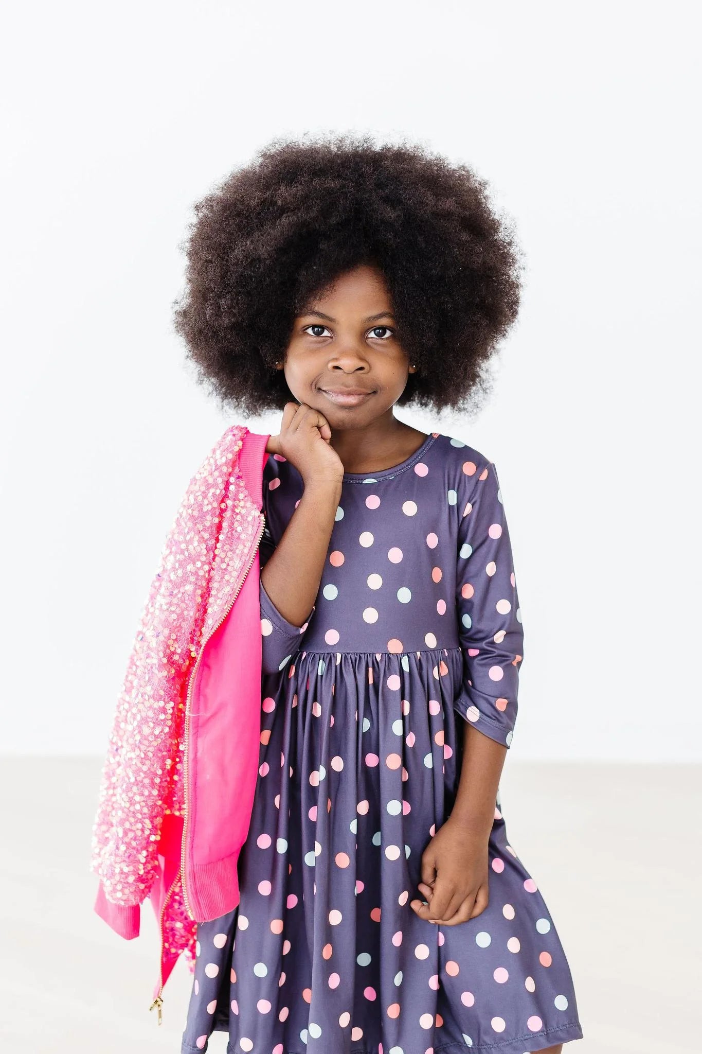 City Girl 3/4 Sleeve Twirl Dress by Mila & Rose