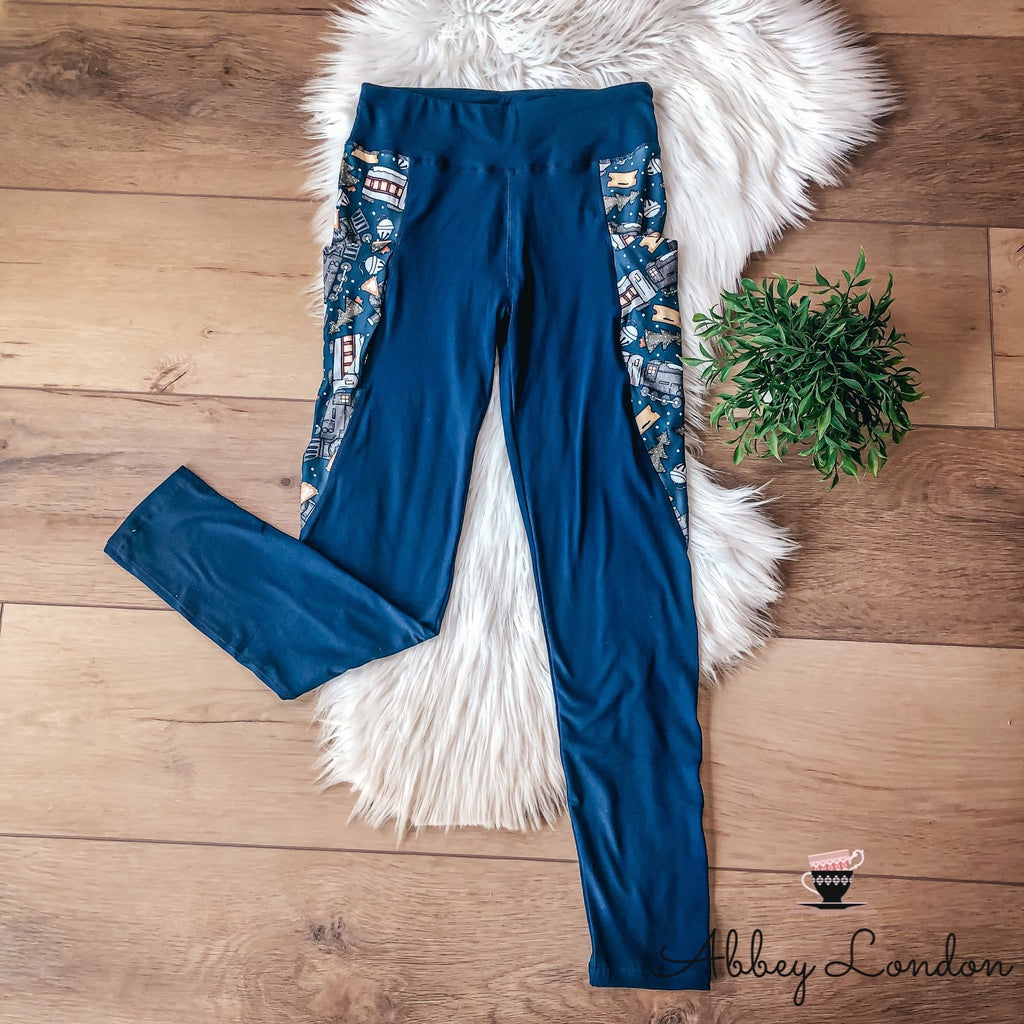 (Christmas Train) Adult Leggings by Addy Cole
