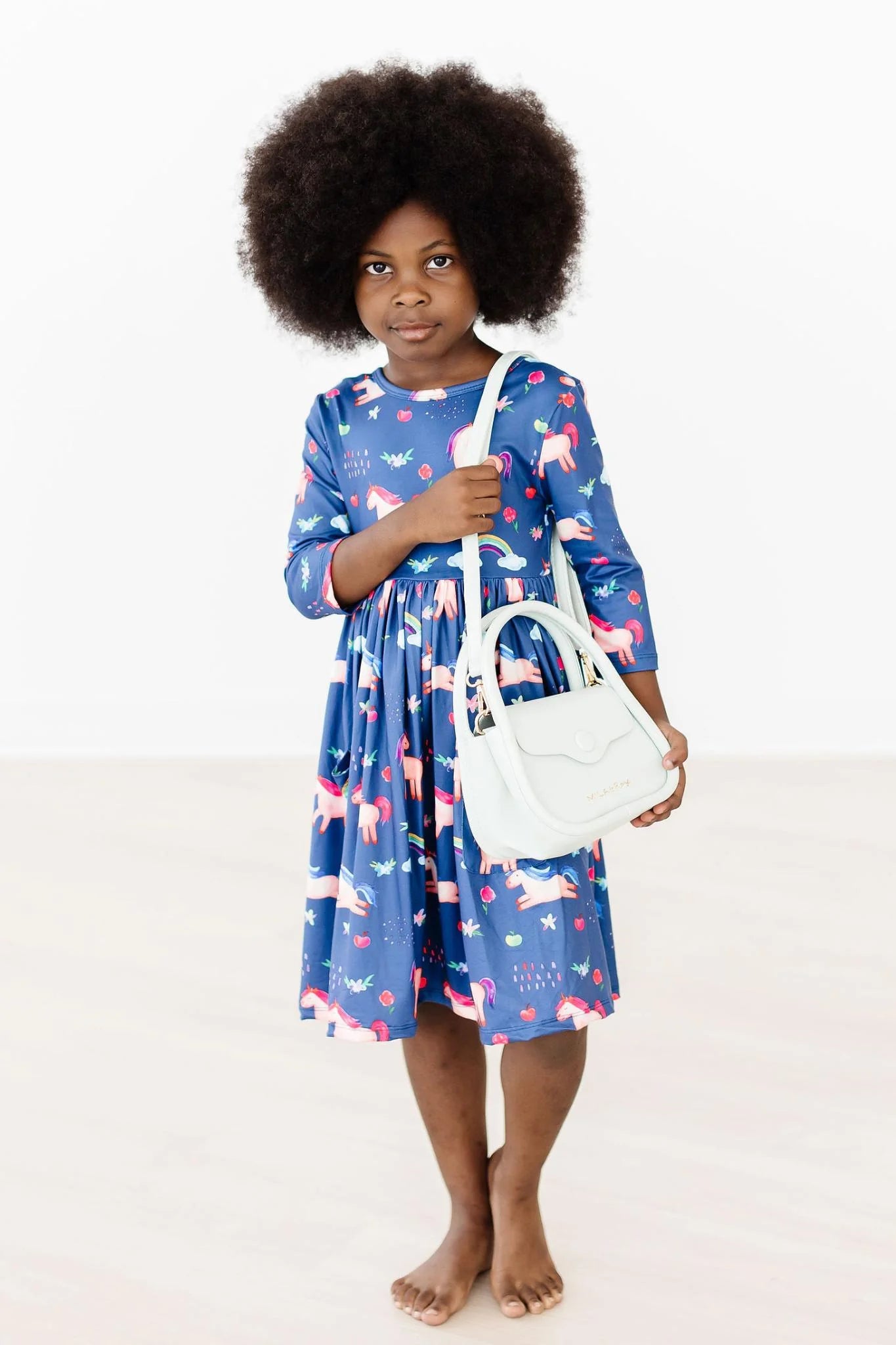 Painted Skies 3/4 Sleeve Pocket Twirl Dress by Mila & Rose
