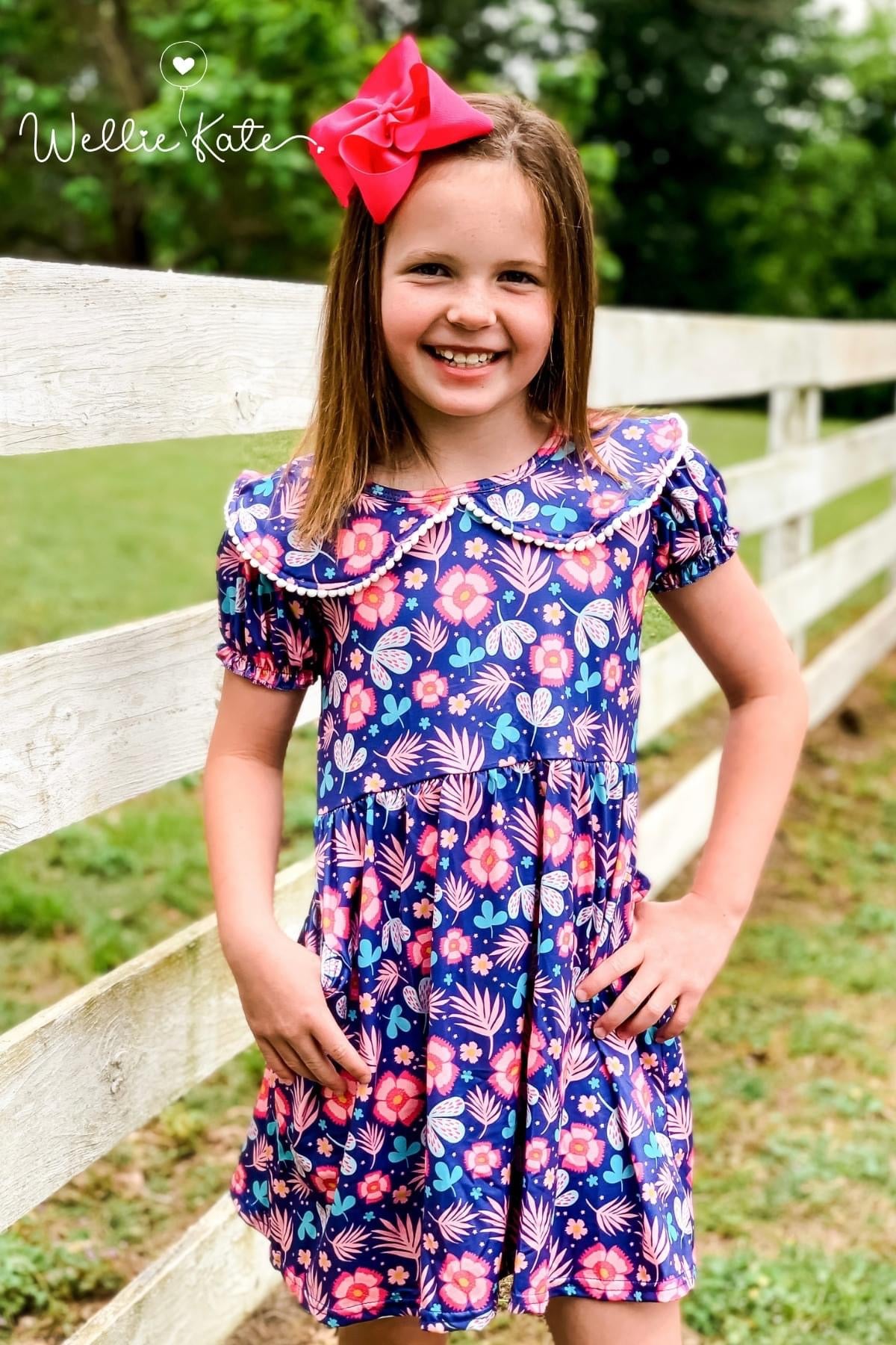 Pink Floral Dress by Wellie Kate