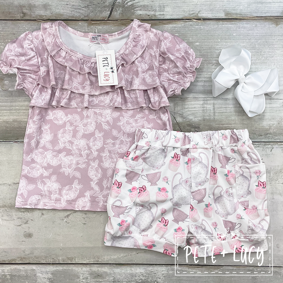 Pete + Lucy Vintage Tea Party Short Set
