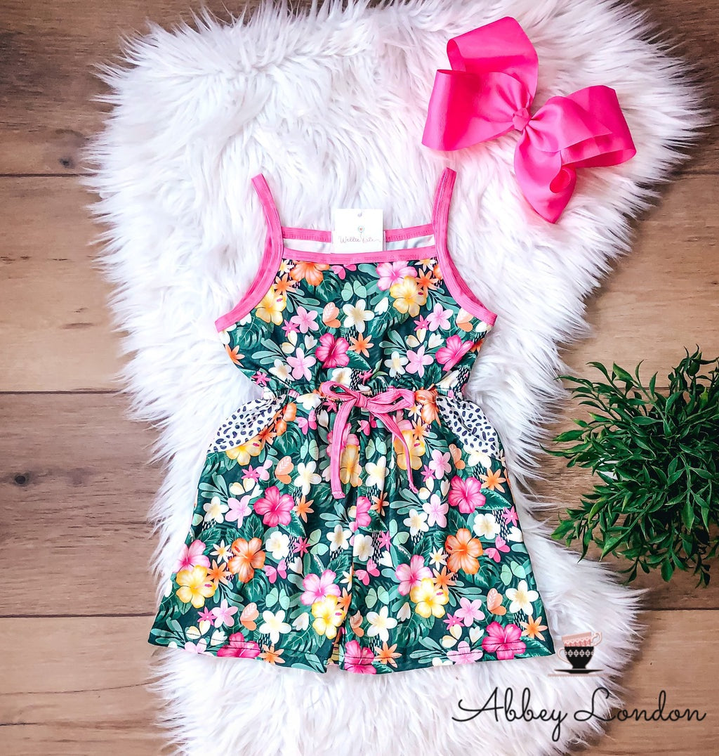 Island Blossoms Shorts Romper by Wellie Kate
