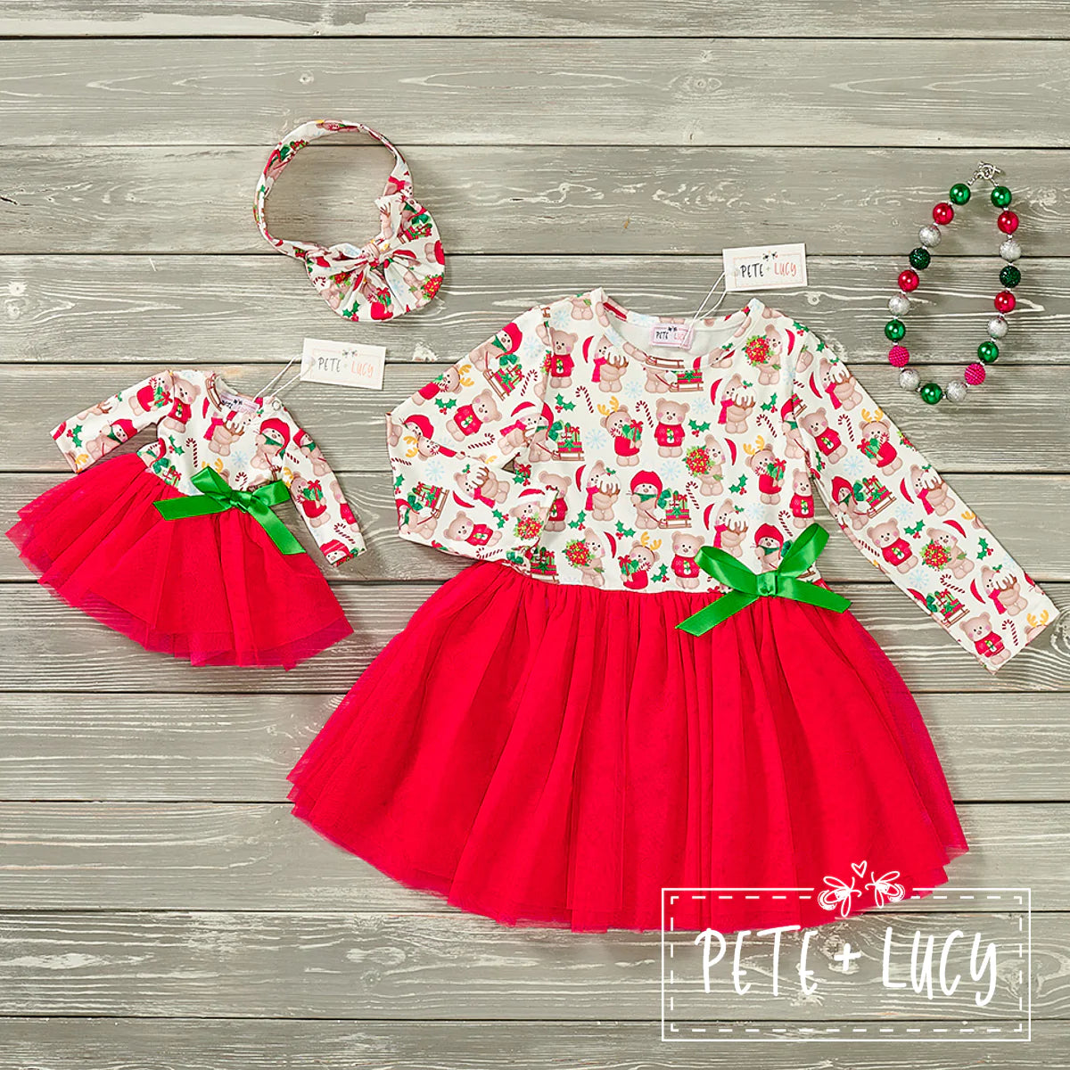Pete + Lucy Christmas Bears Tulle