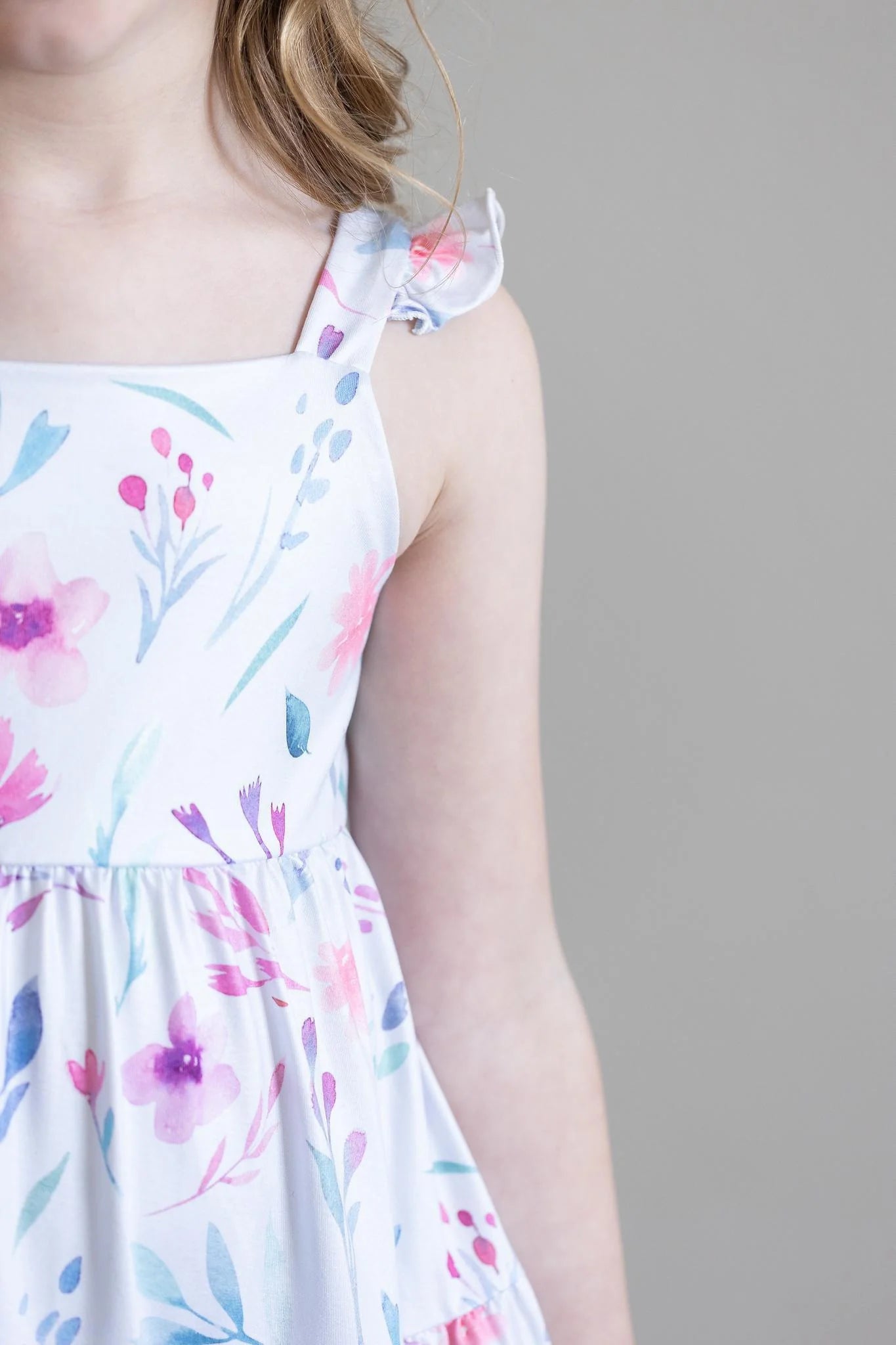 Pastel Wildflowers Ruffle Maxi Dress by Mila & Rose