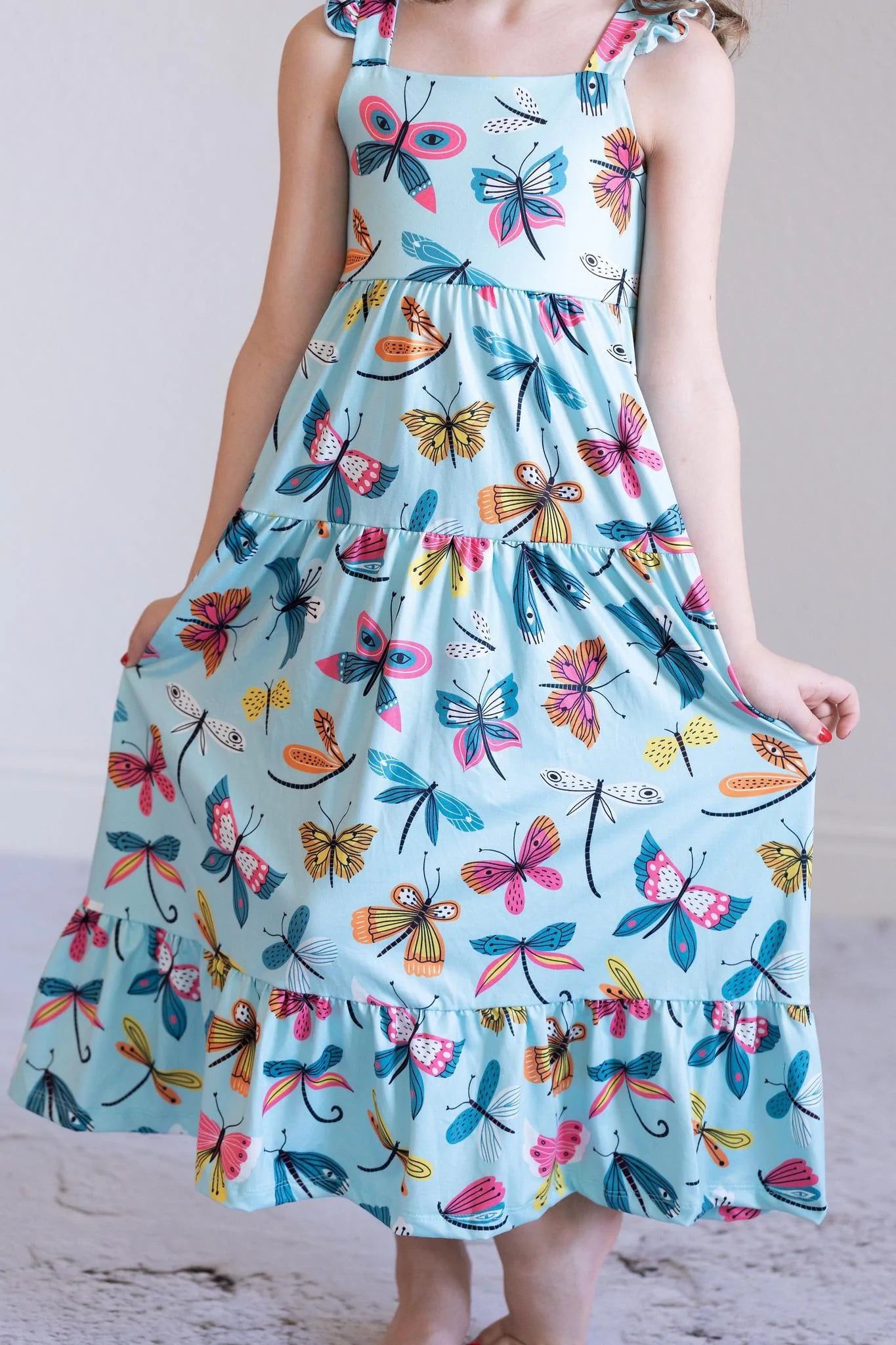 Little Flutters Ruffle Maxi Dress by Mila & Rose