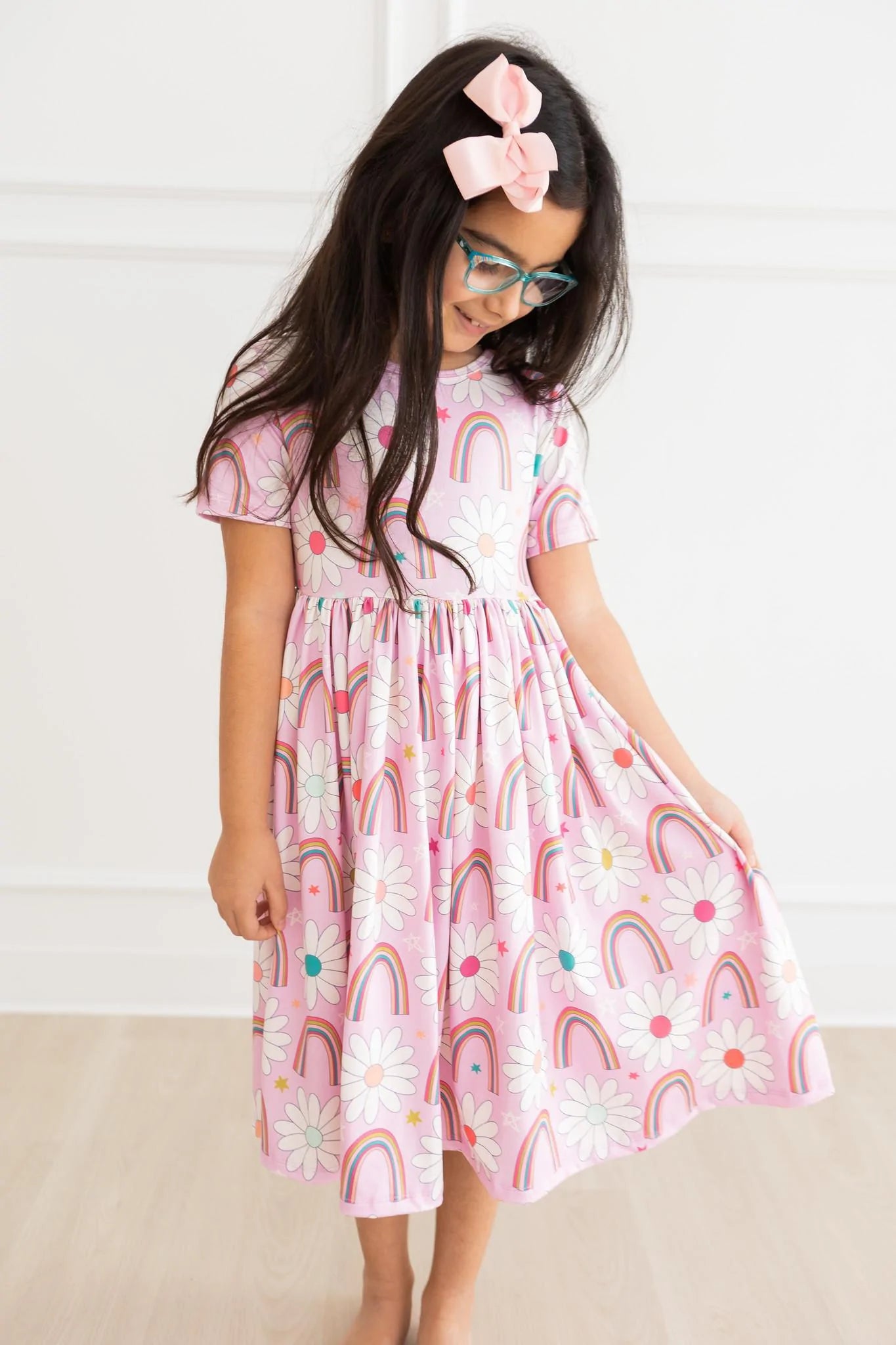 Rainbow Daisies Twirl Dress by Mila & Rose