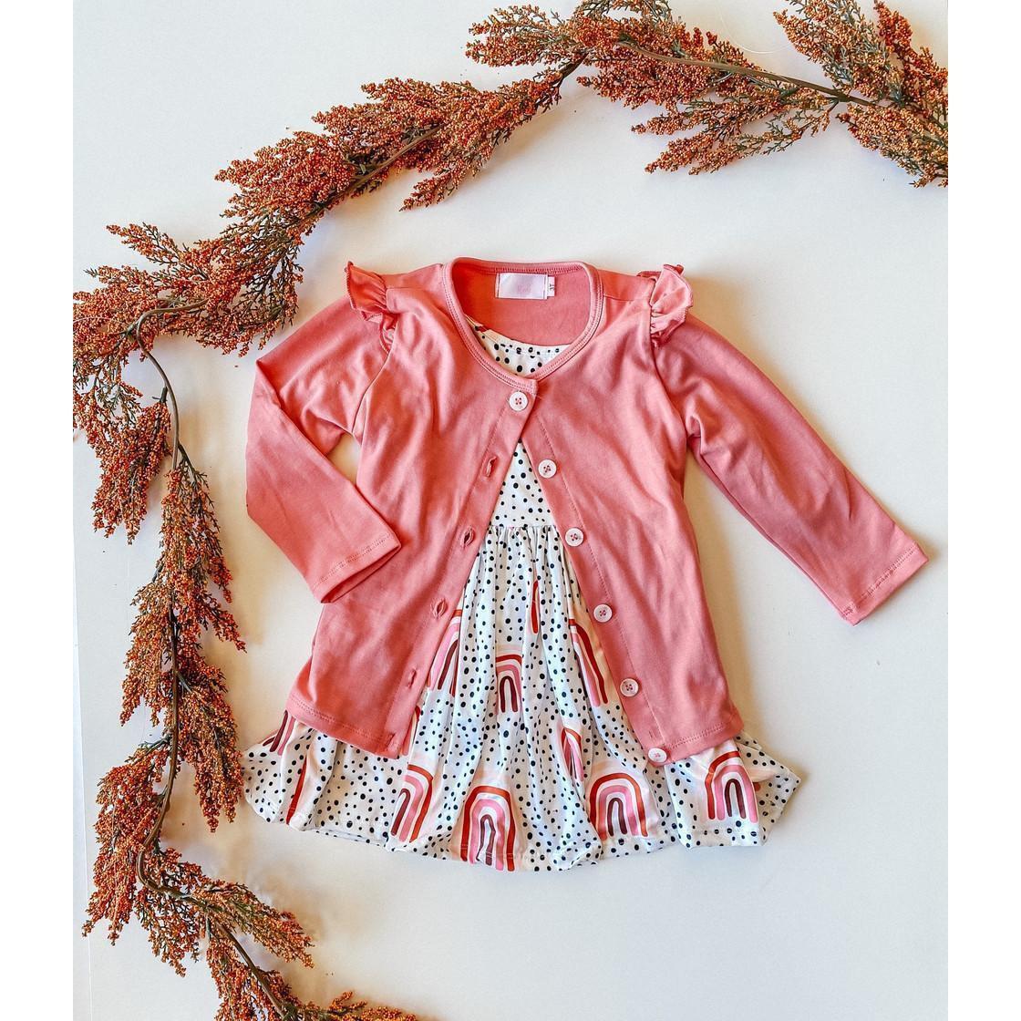 Peach Rainbow Twirl Dress by Mila & Rose