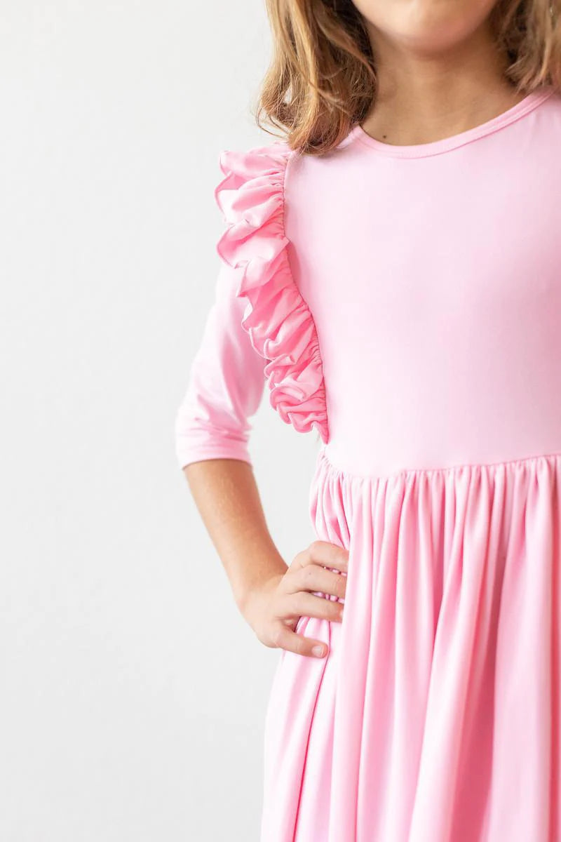 Bubblegum Pink Ruffle Twirl Dress by Mila & Rose