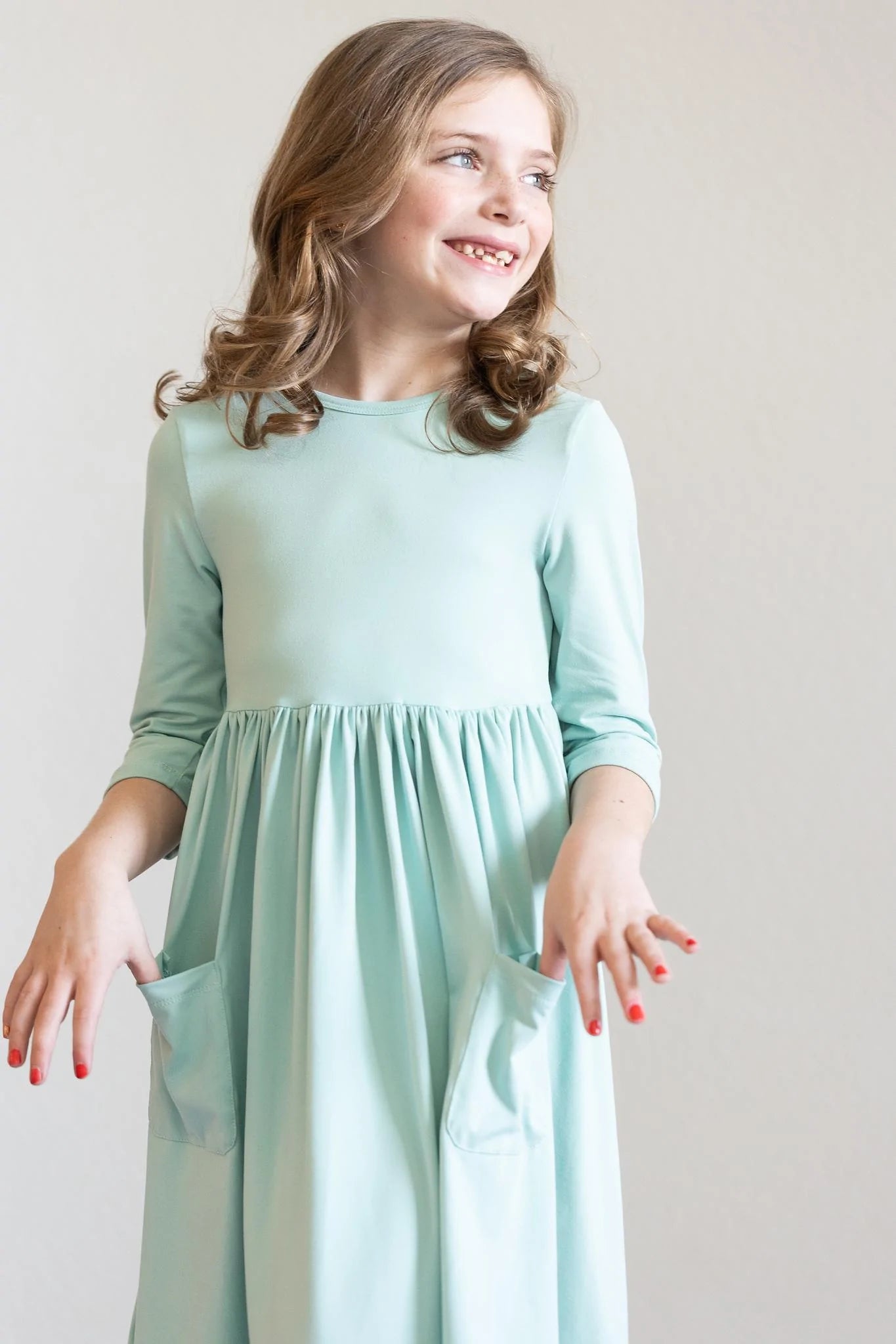 Sage Pocket Twirl Dress by Mila & Rose