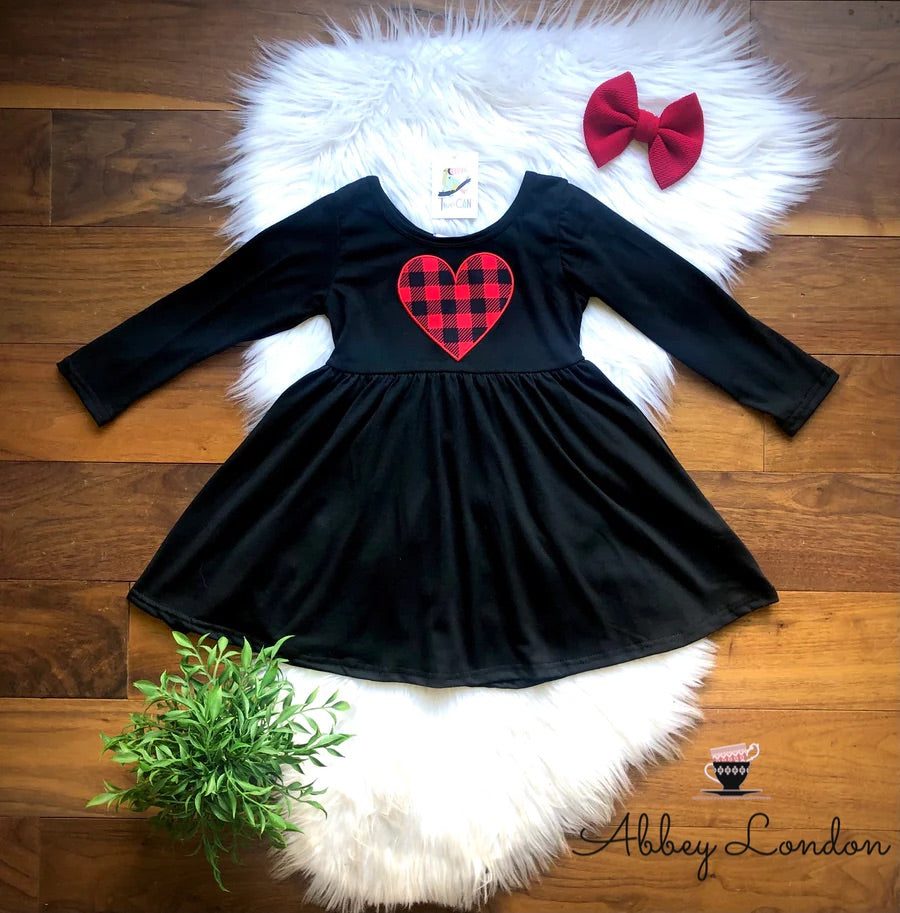 Buffalo Plaid Twirl Dress by TwoCan