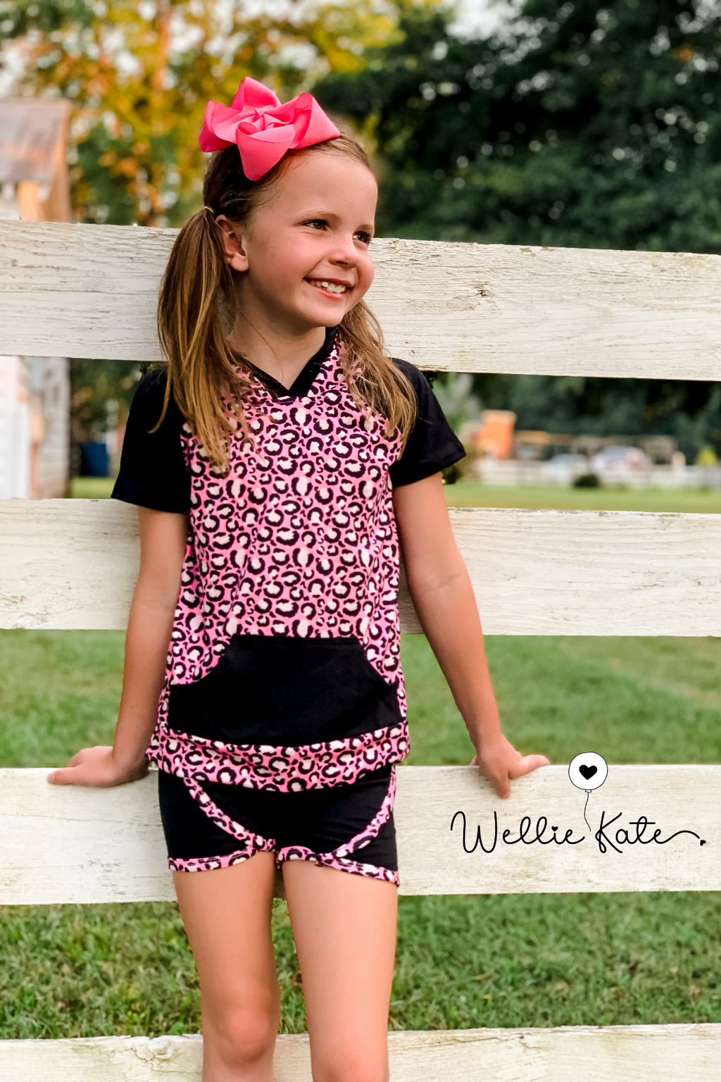 Pink Leopard Shorts Set by Wellie Kate