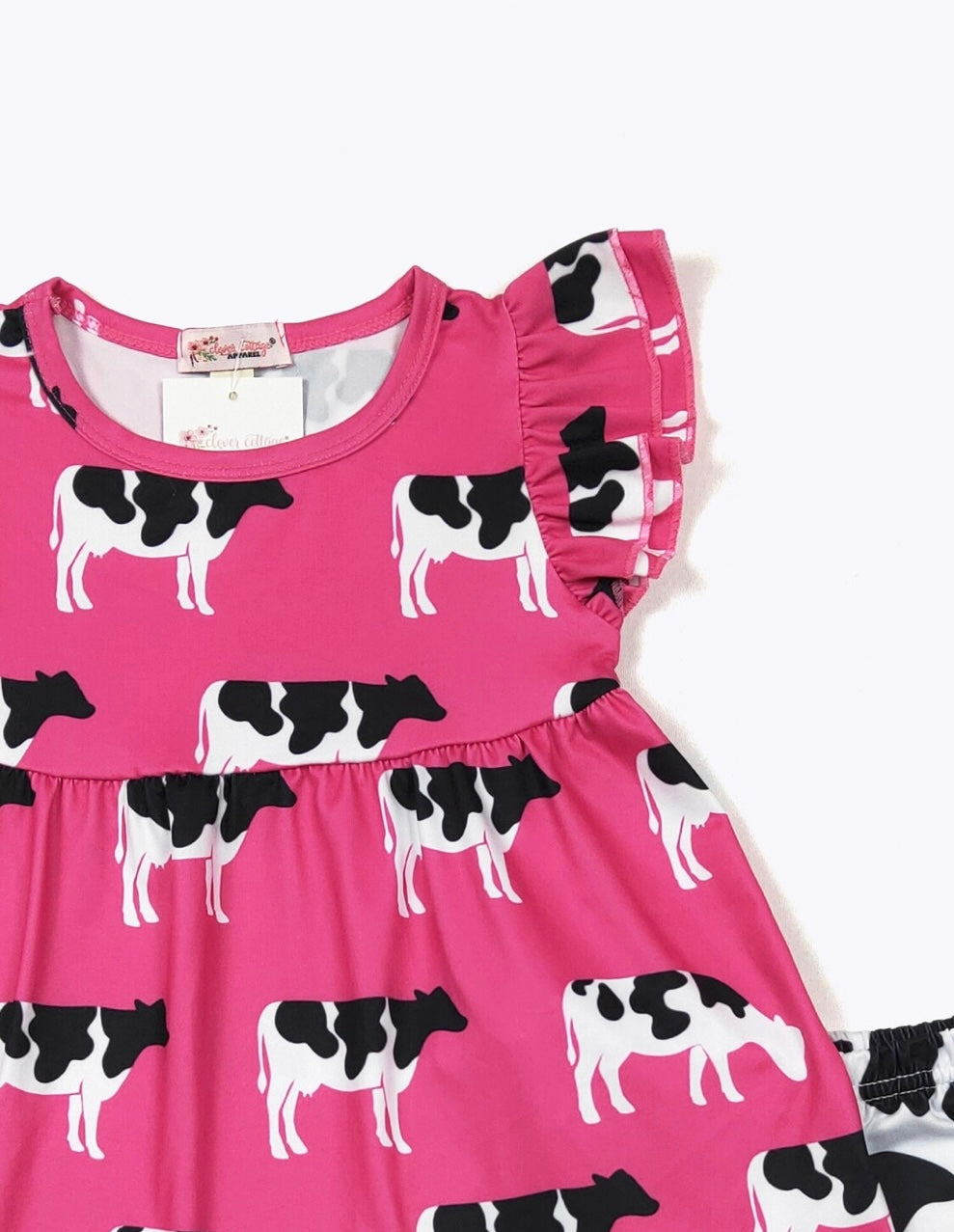 Hot Pink Cow Short Set by Clover Cottage