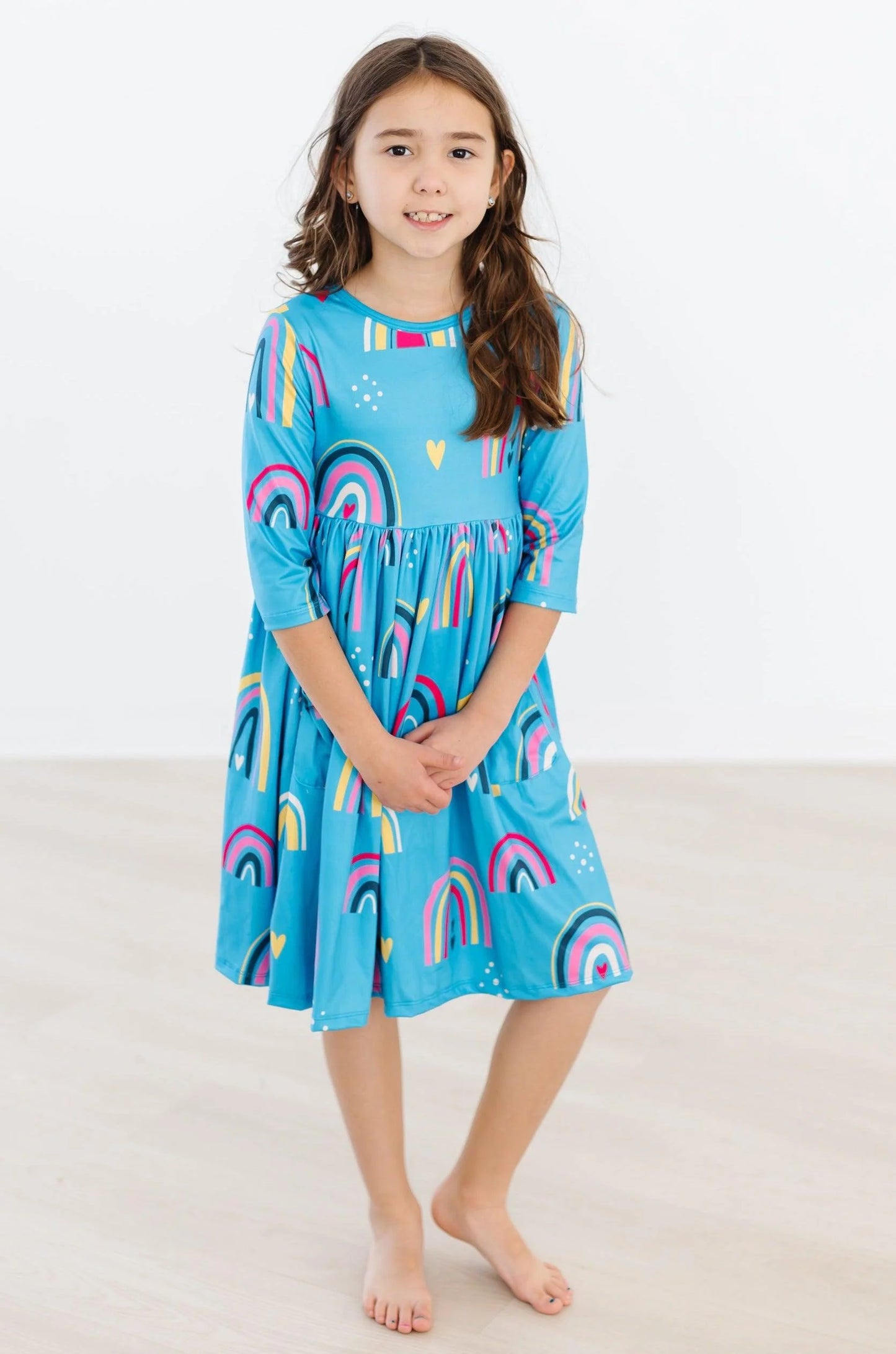 Turquoise Twilight Pocket Twirl Dress by Mila & Rose