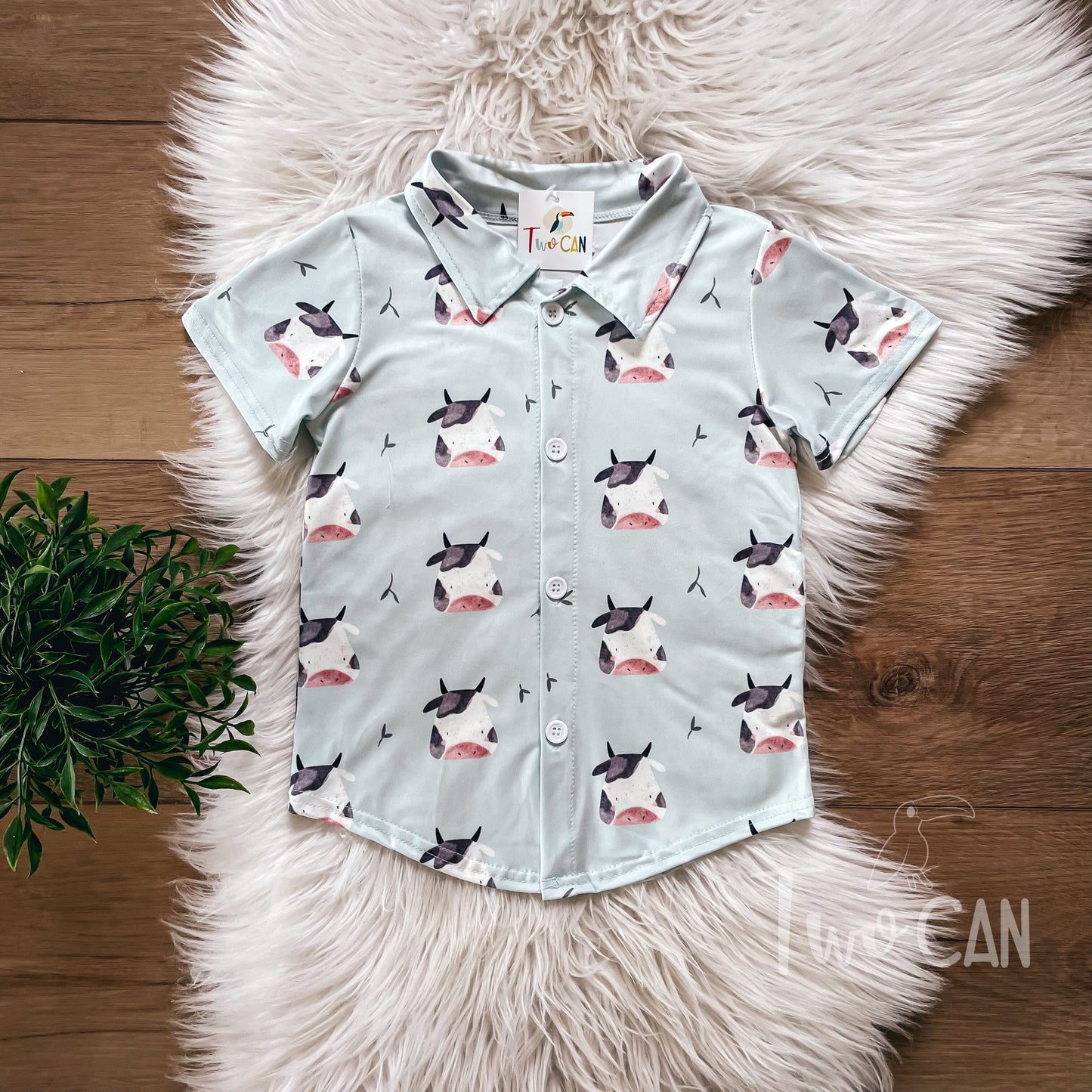 Moo Cow Button Up Shirt by TwoCan