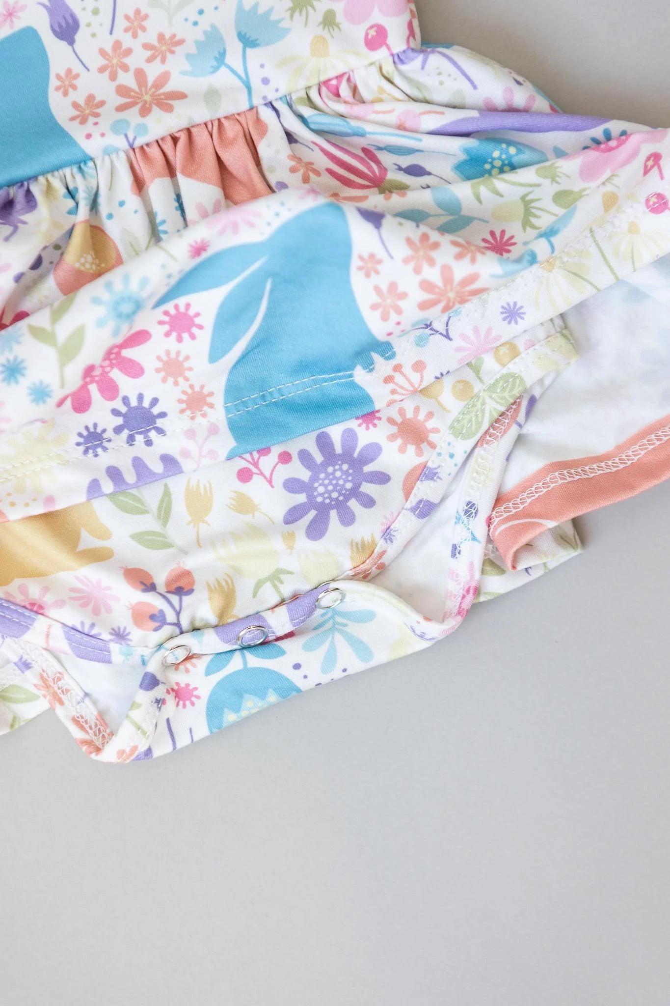 Pastel Floral Bunny Twirl Bodysuit by Mila & Rose