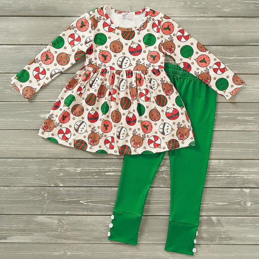 (Preorder) Christmas Ornaments Pant Set by Pete + Lucy