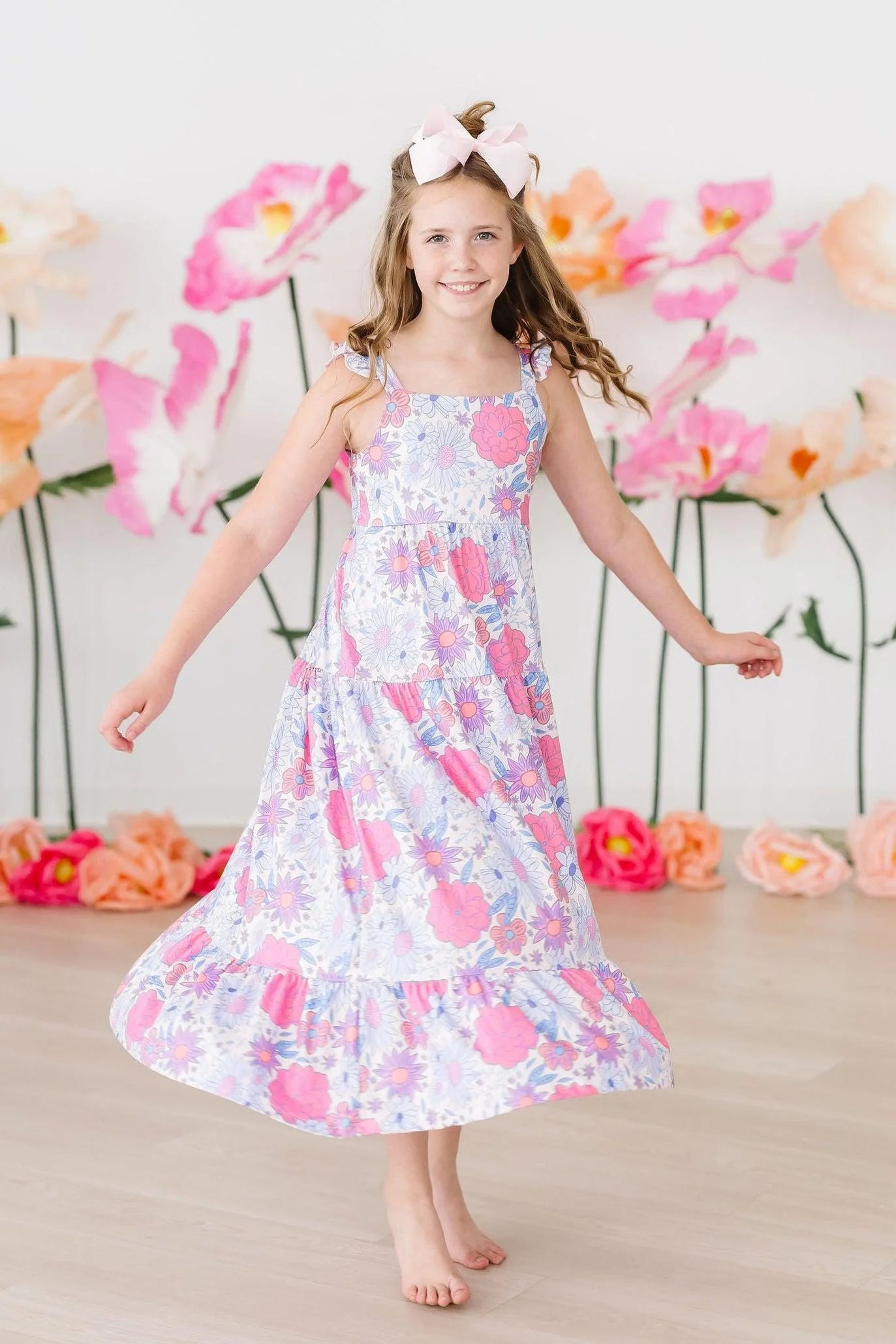 Sweet Springtime Ruffle Maxi Dress by Mila & Rose