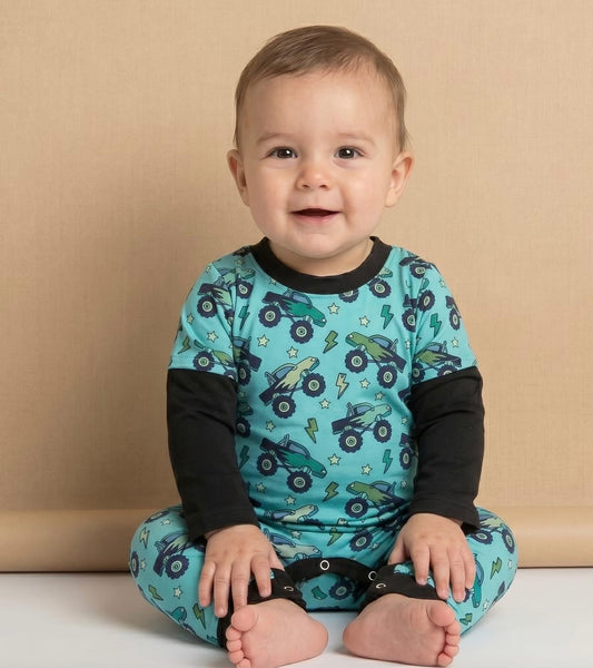(Preorder) Big Wheels Infant Romper by Pete + Lucy