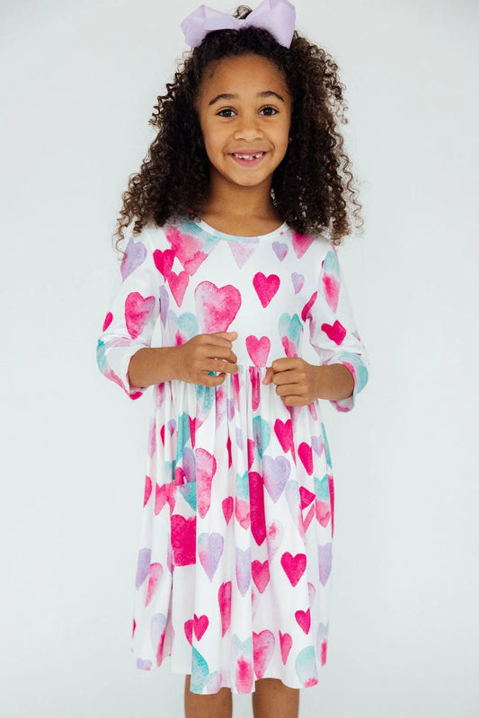 Light Hearted 3/4 Sleeve Twirl Dress by Mila & Rose