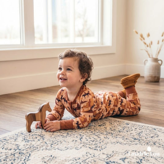 Desert Horses Zip & Play Romper by Landrie Lou