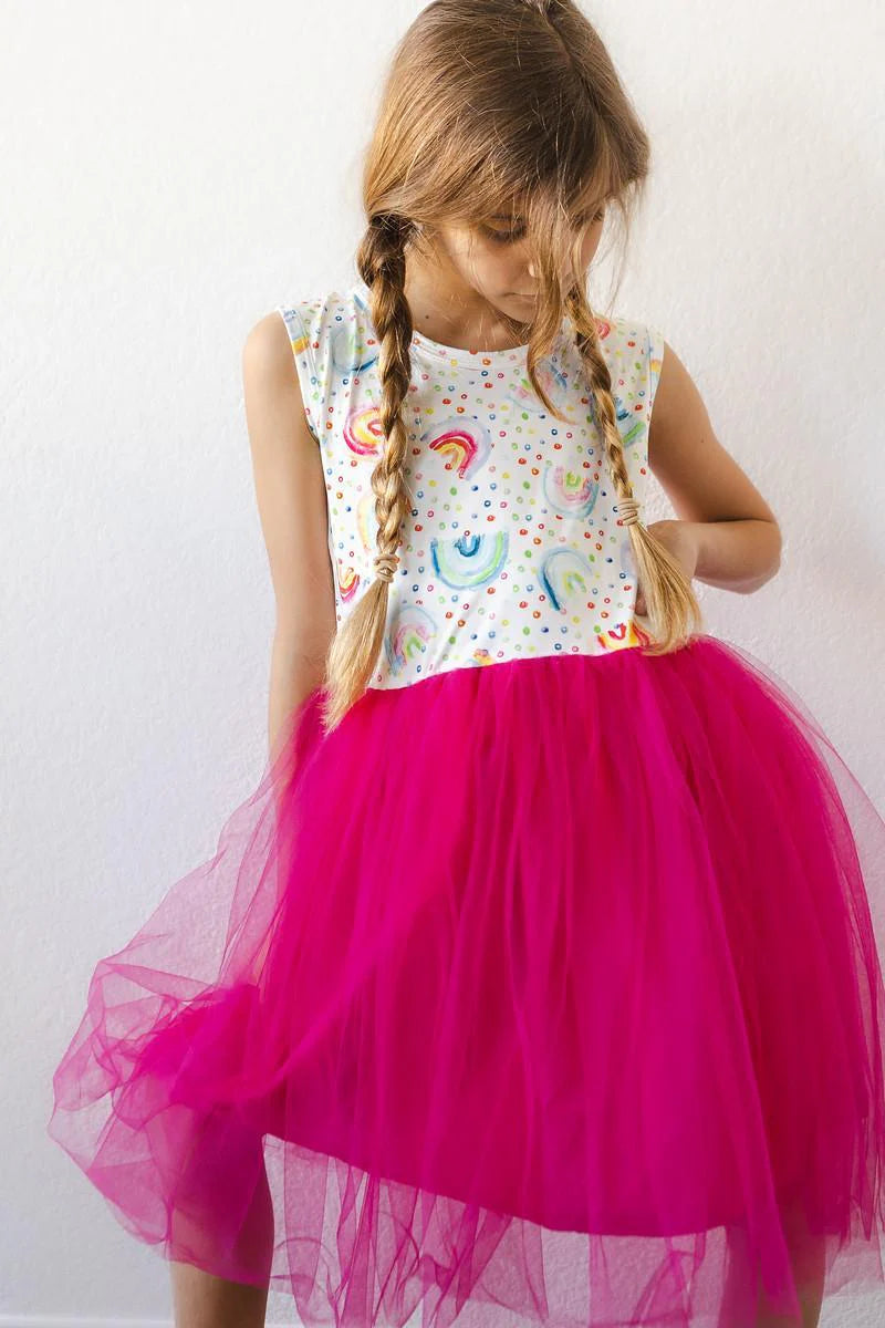 Rainbow Dot Tank Tulle Dress by Mila & Rose