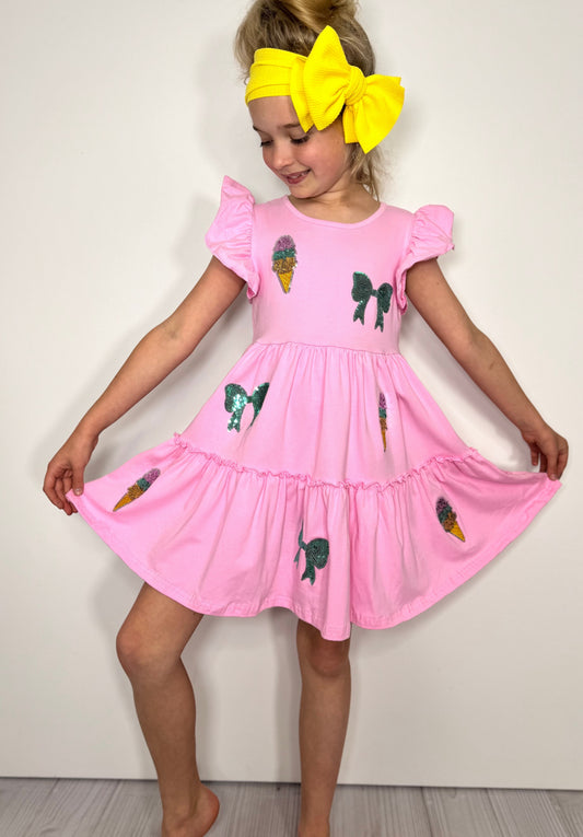 Ice Cream Sequin Dress by Clover Cottage