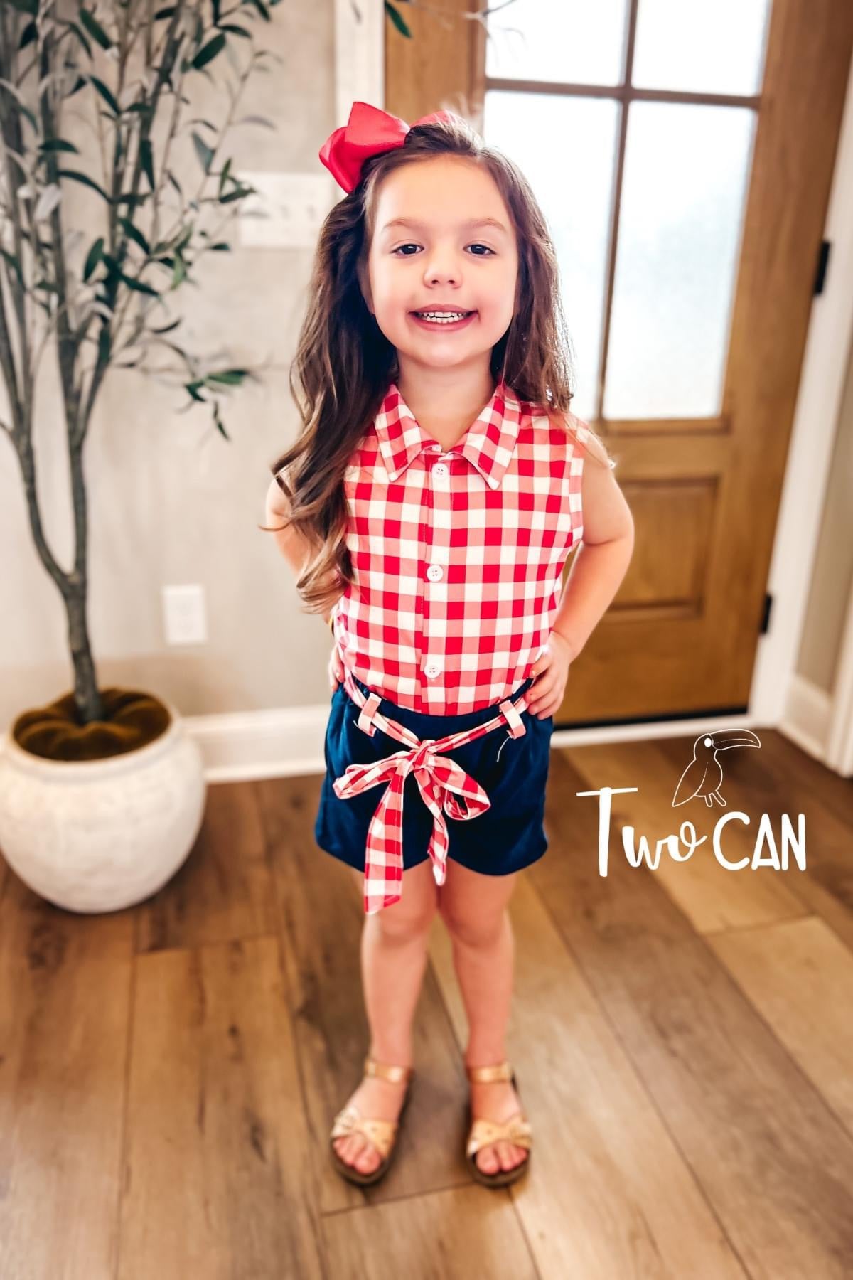 Americana Gingham Short Set by TwoCan