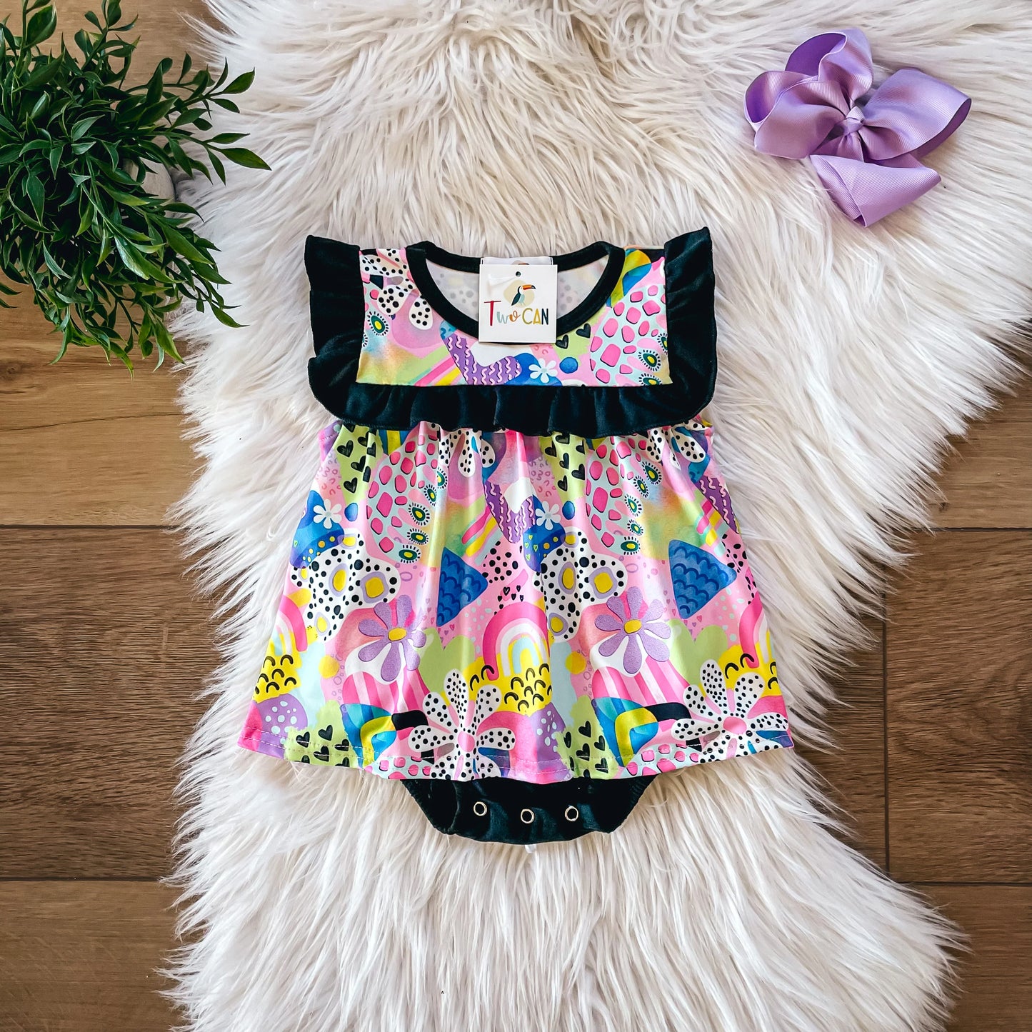 Retro Flower Power Infant Romper by TwoCan